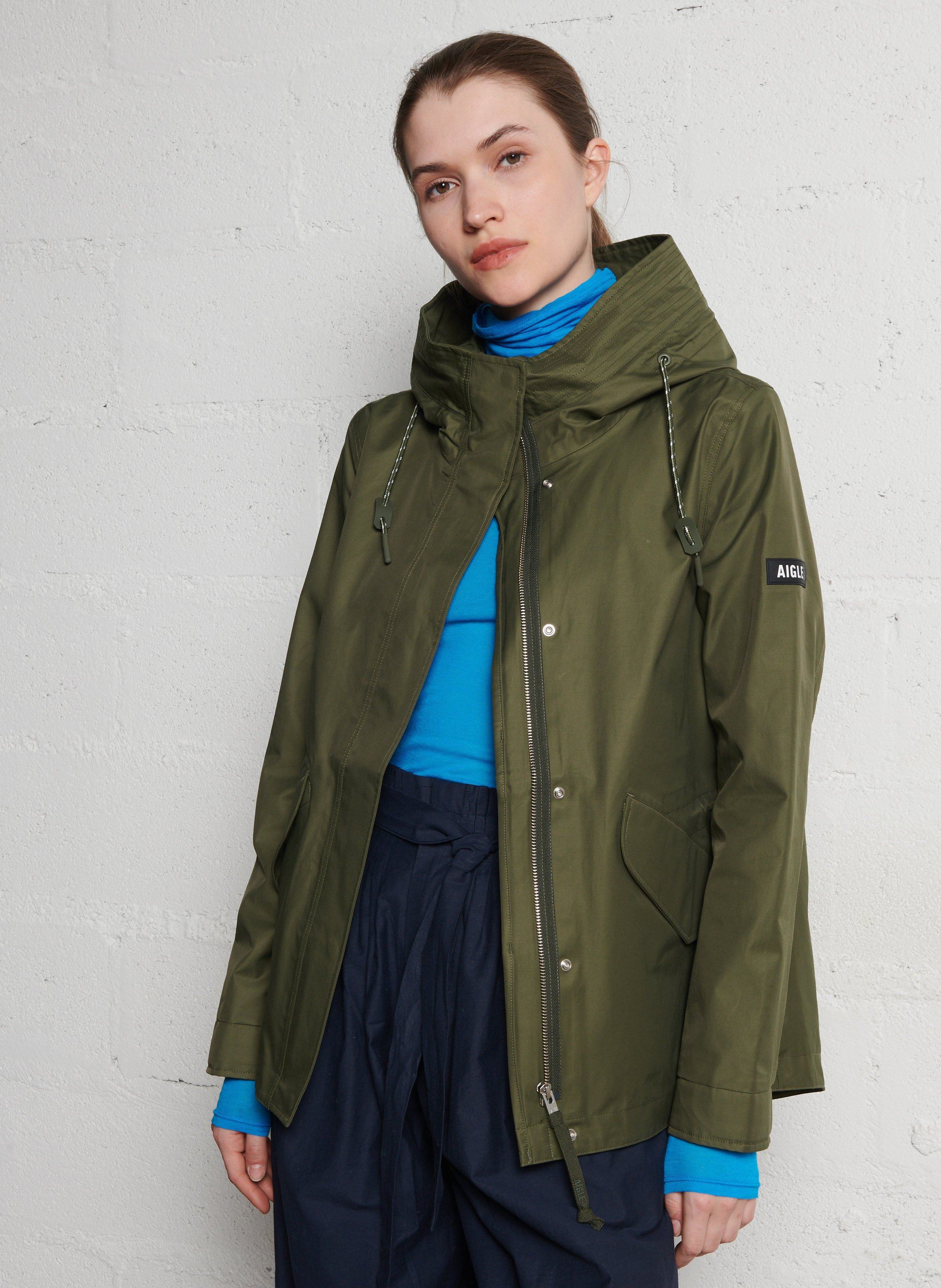 Cotton-blend hooded parka AIGLE Green