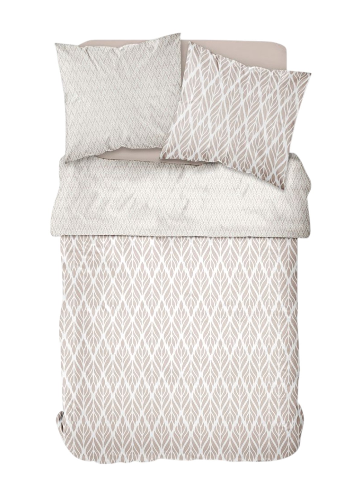 Parure de lit imprimé en coton TODAY LINGE DE MAISON Beige