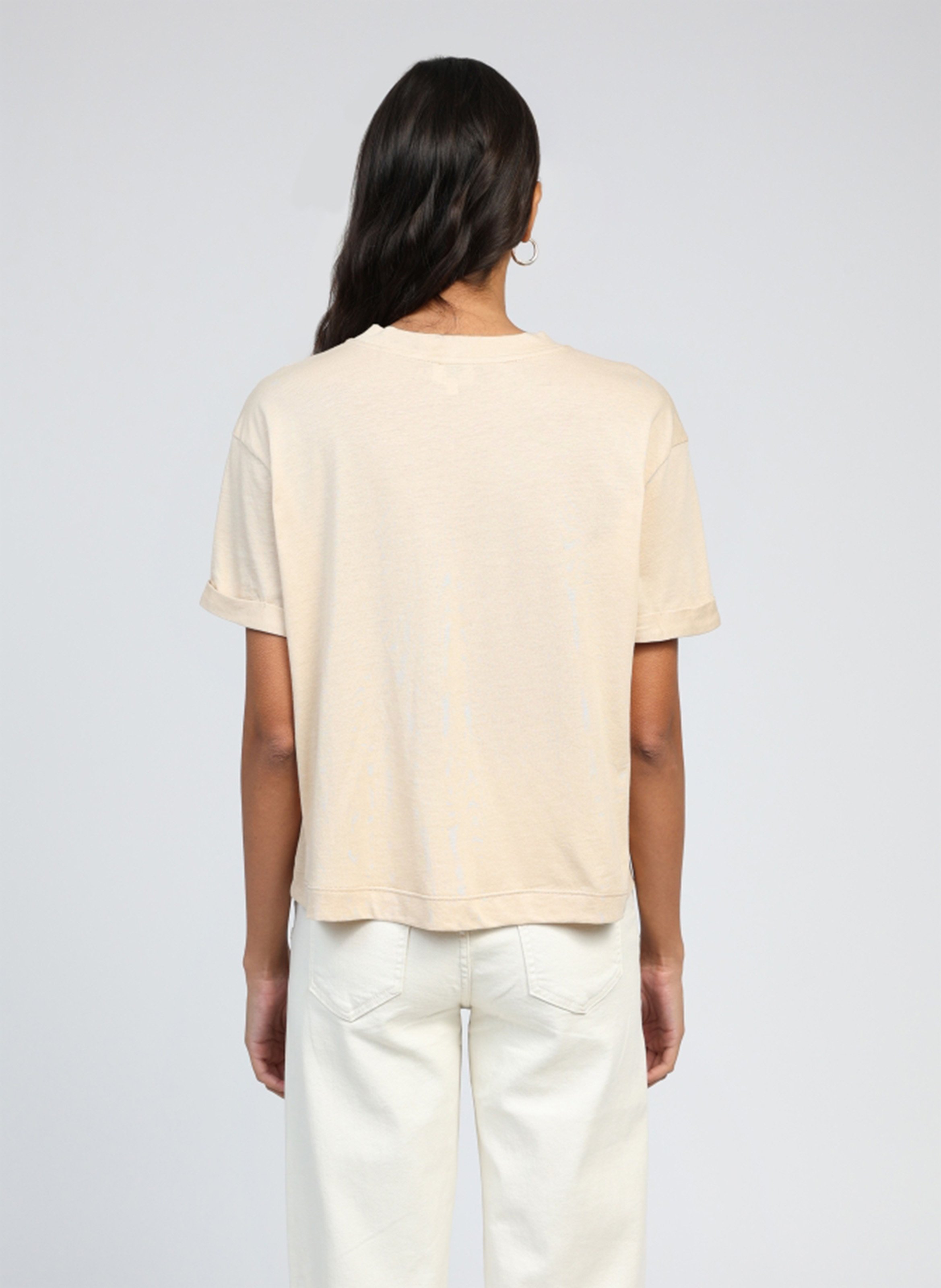 Oversized cotton blend t-shirt AN'GE Beige