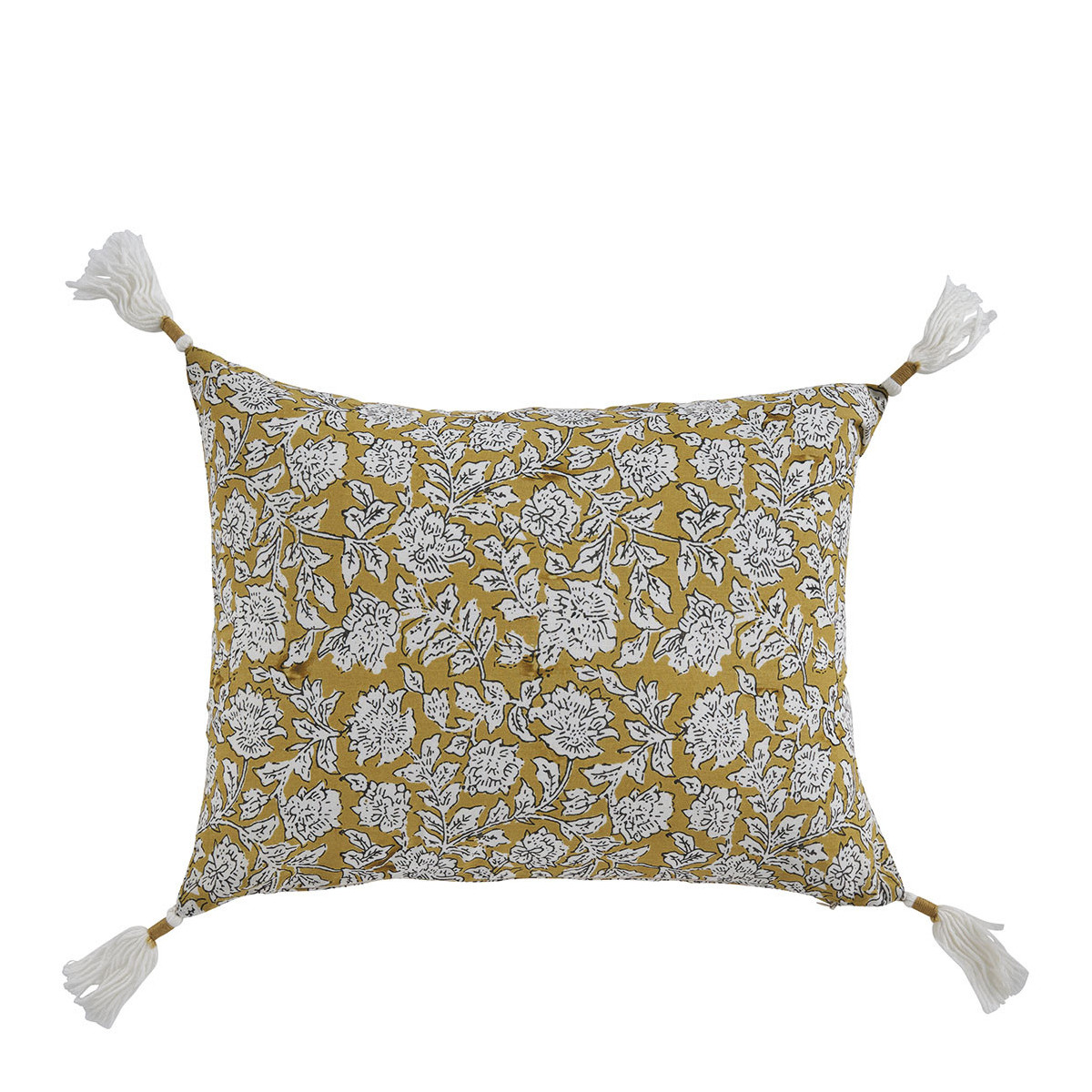 Cotton cushion cover BLANC D'IVOIRE Yellow
