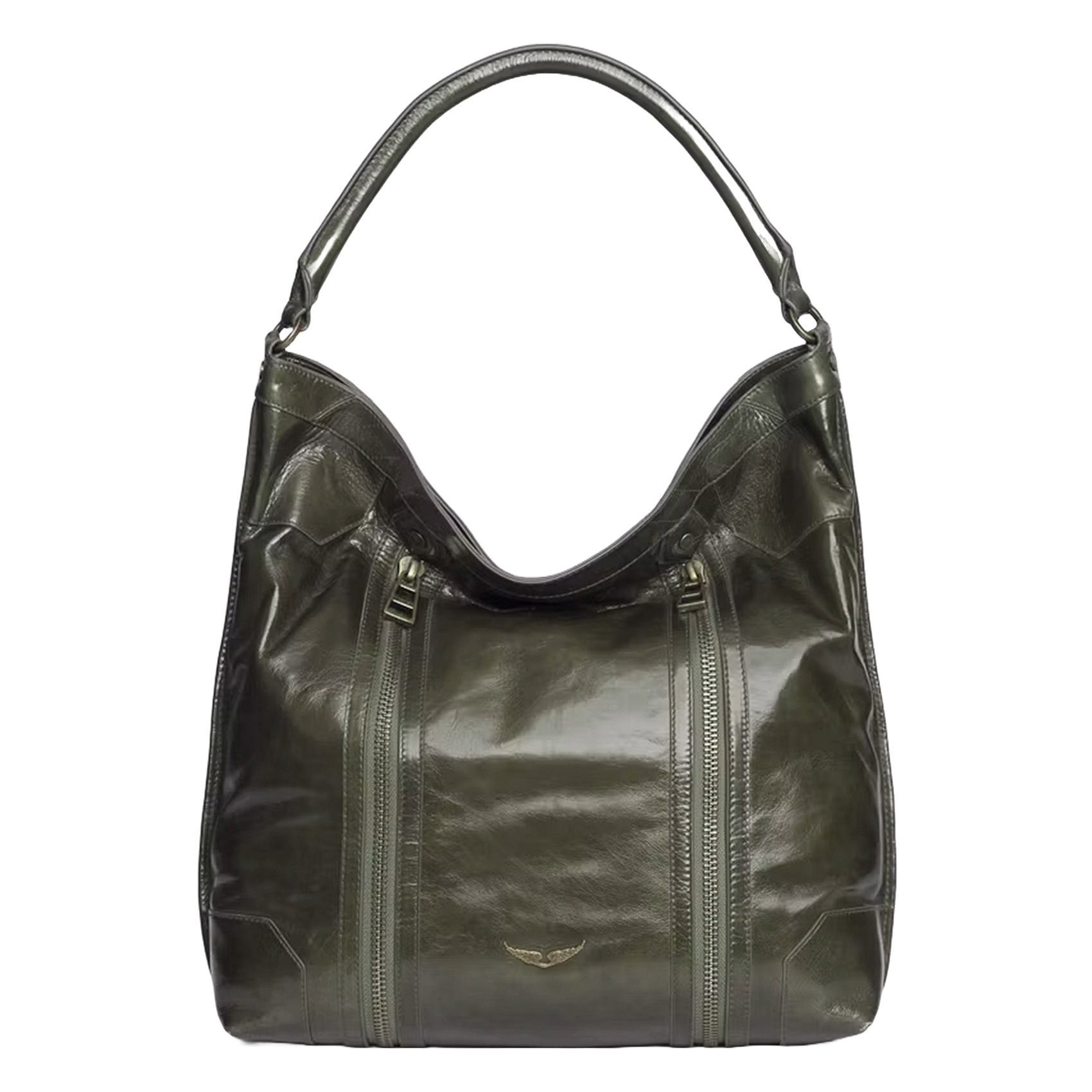 Schoudertas van lakleer ZADIG&VOLTAIRE Groen