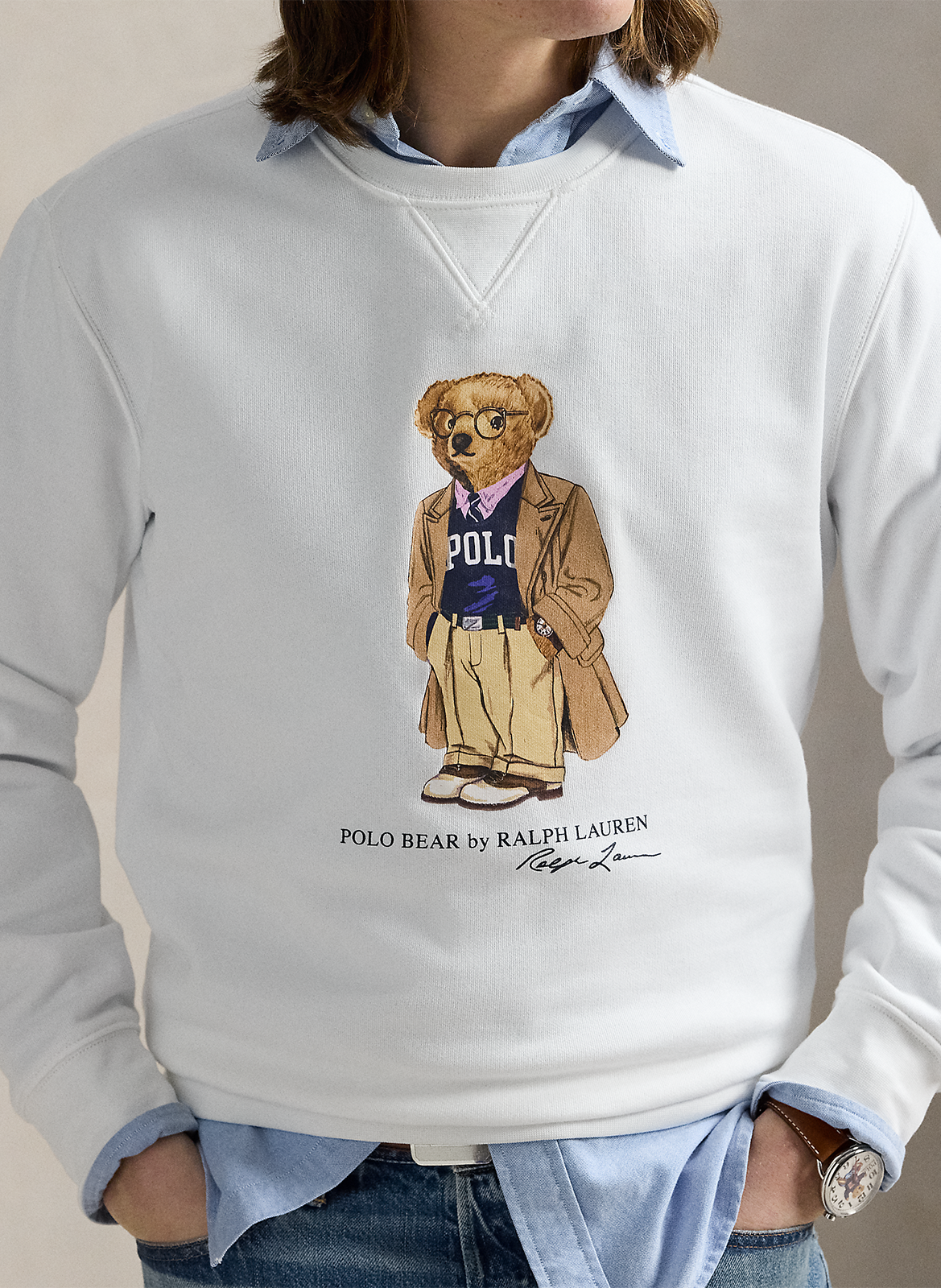 Rechte sweater van katoenmix POLO RALPH LAUREN Wit