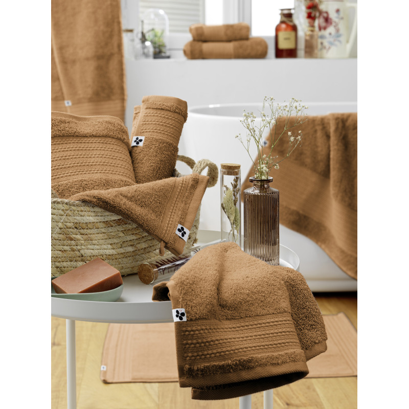 100% combed cotton bath towel L'EFFET PAPILLON White