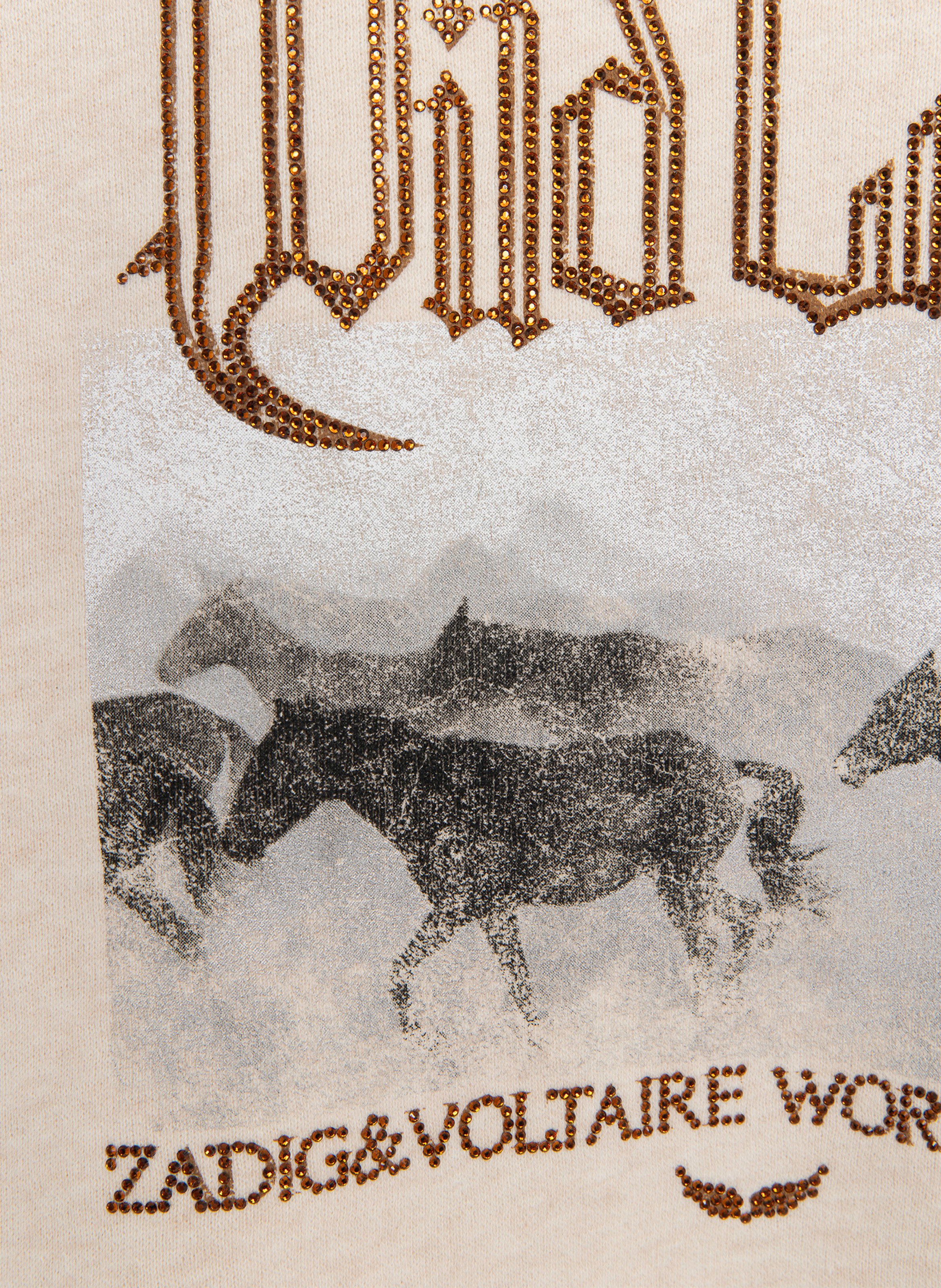 Sweat zippé à capuche à strass ZADIG&VOLTAIRE Marron