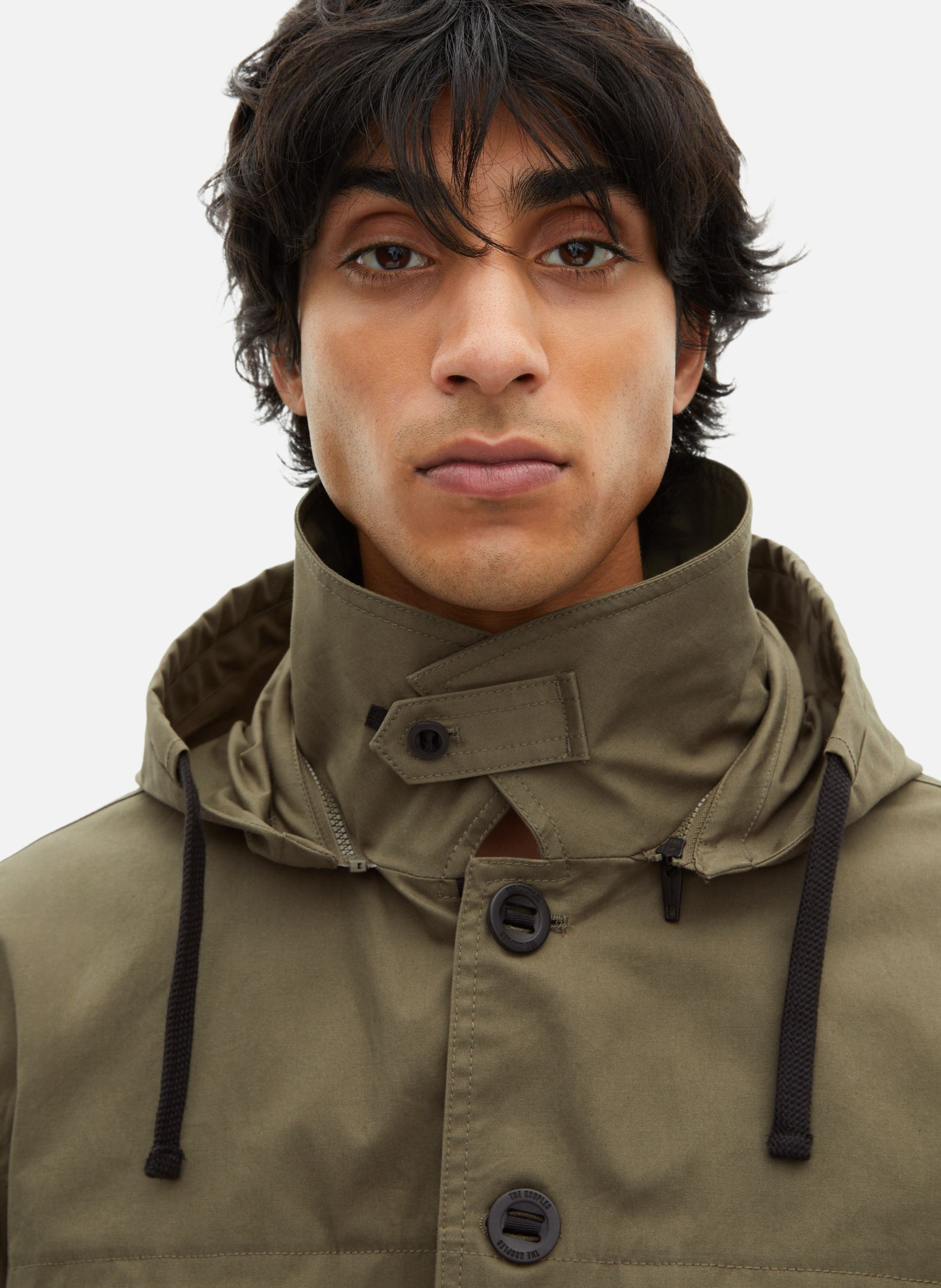 Cropped hooded parka THE KOOPLES Green