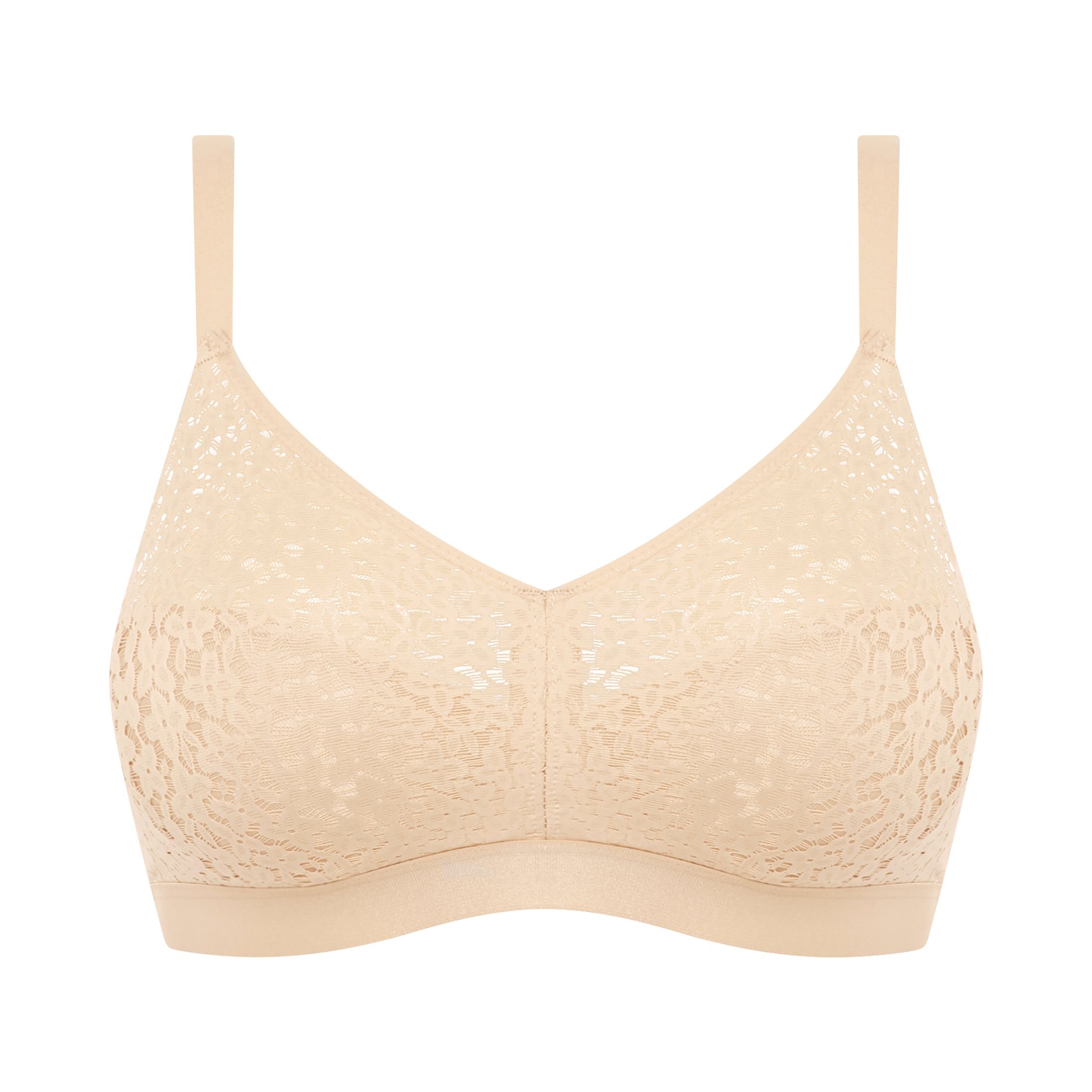 Non-wired support bra with cups CHANTELLE Beige