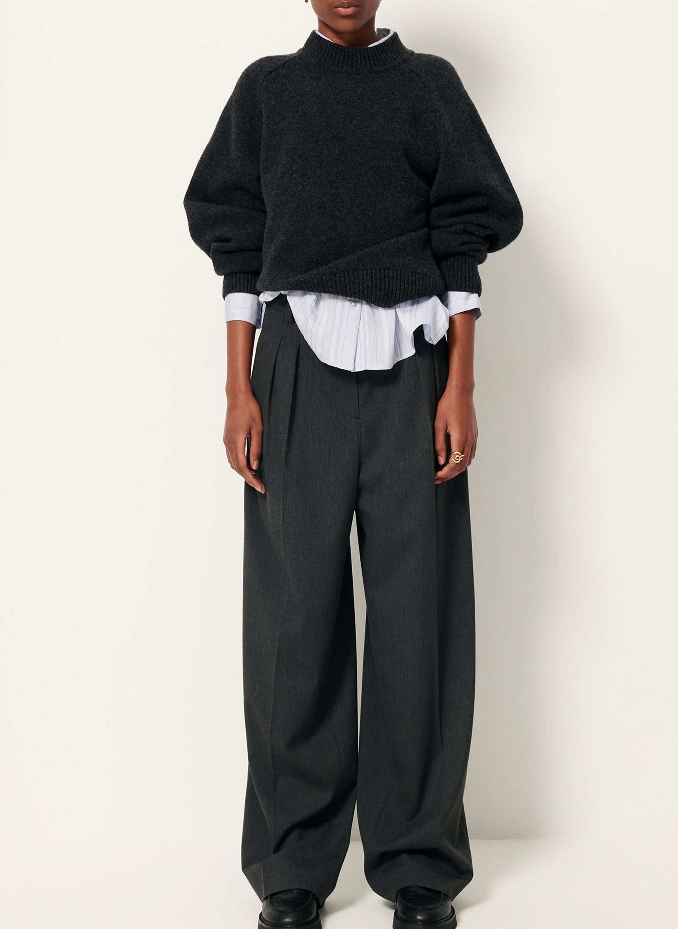 Straight wool-blend sweater Grey