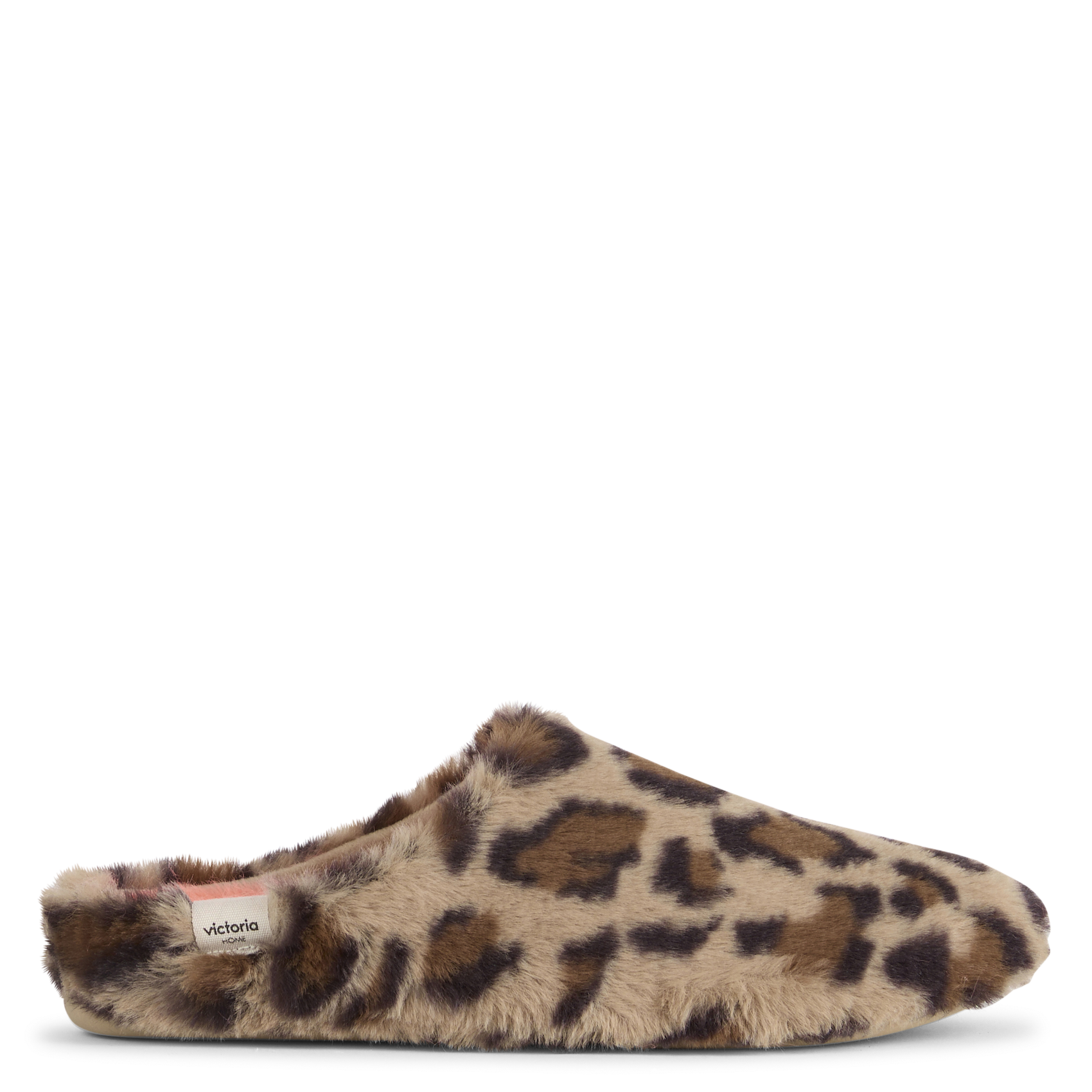 Chaussons en fausse fourrure léopard VICTORIA Beige