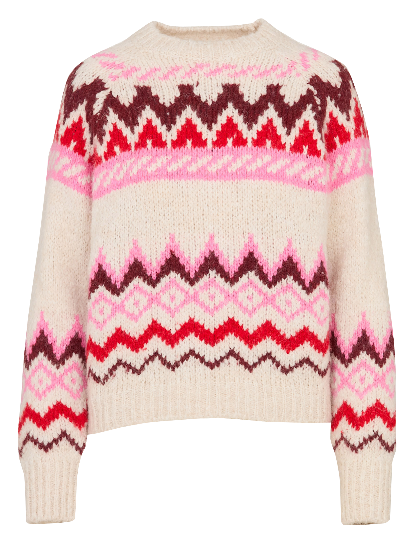 Pull droit col rond en jacquard HARTFORD Multicolore