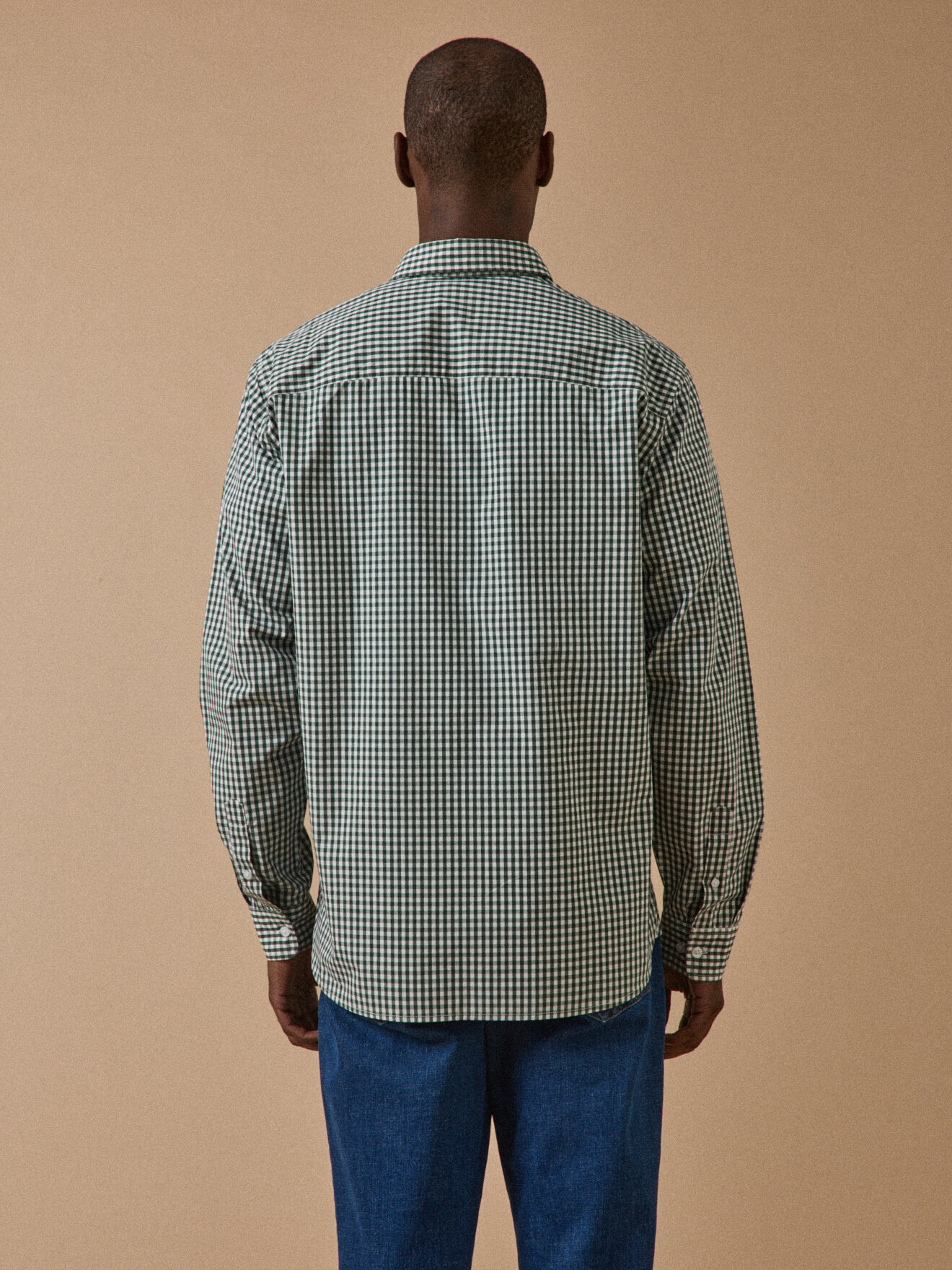 Contemporary cut gingham shirt Green