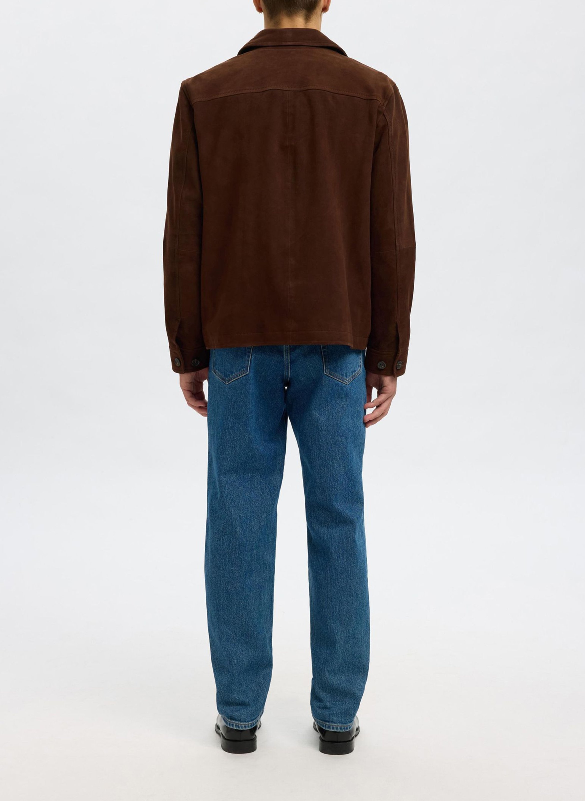 Lederjacke, gerader Schnitt SELECTED Braun