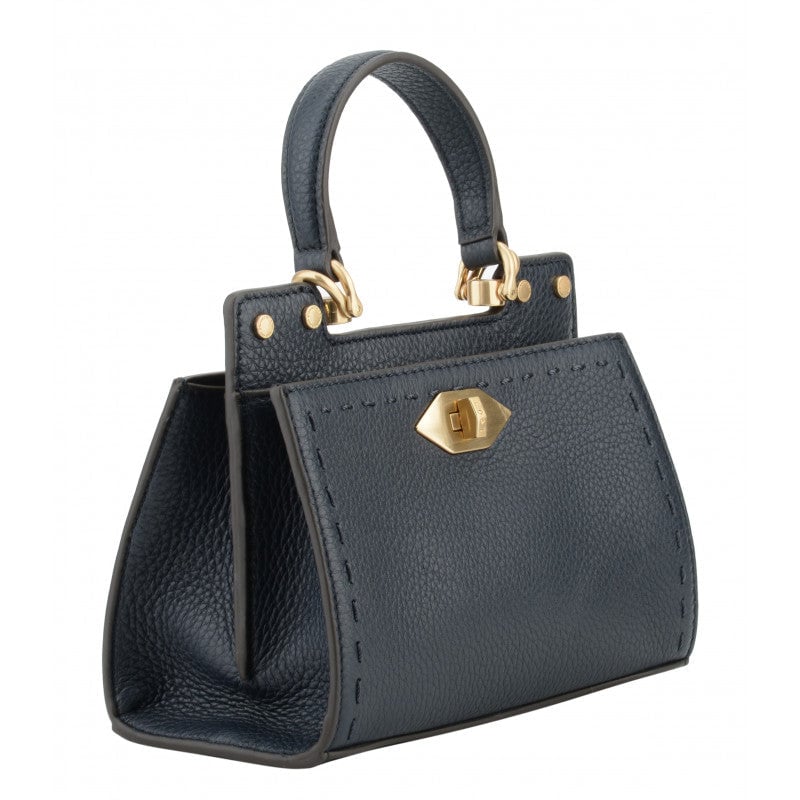 Handbag - cowhide leather POURCHET Blue