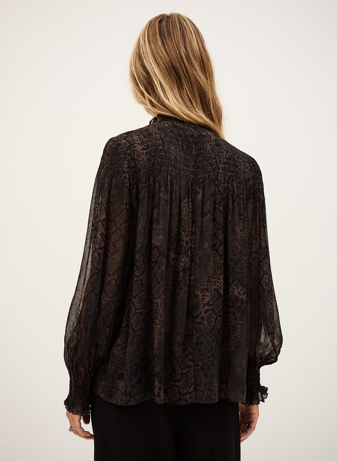 Top met opstaande kraag en print BA&SH Bruin