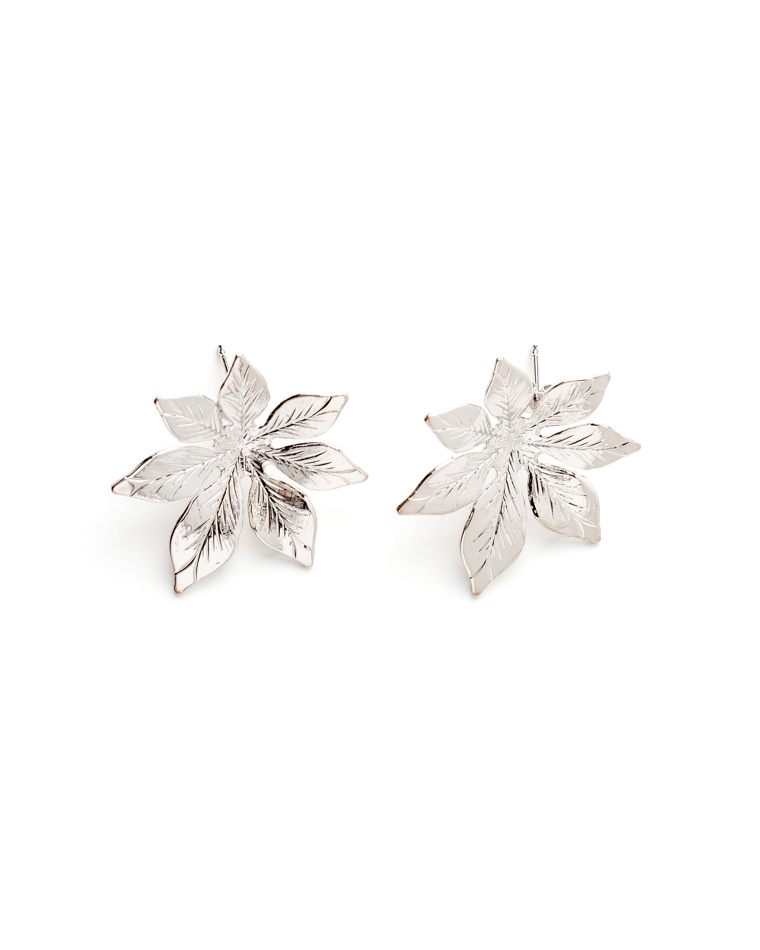 Flower stud earrings in gold-plated fine gold MONSIEUR SIMONE Silver