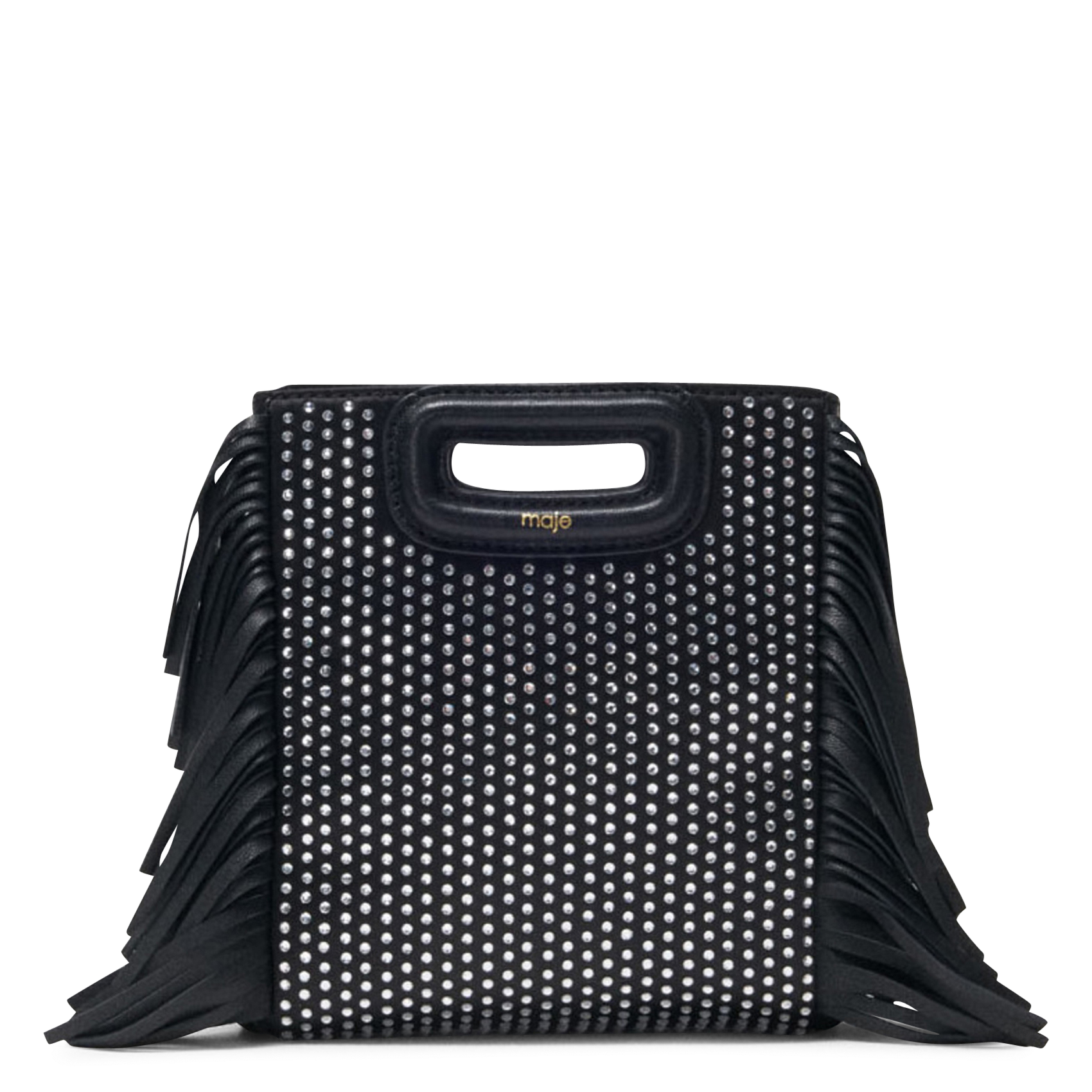 Schoudertas met stras MAJE Zwart