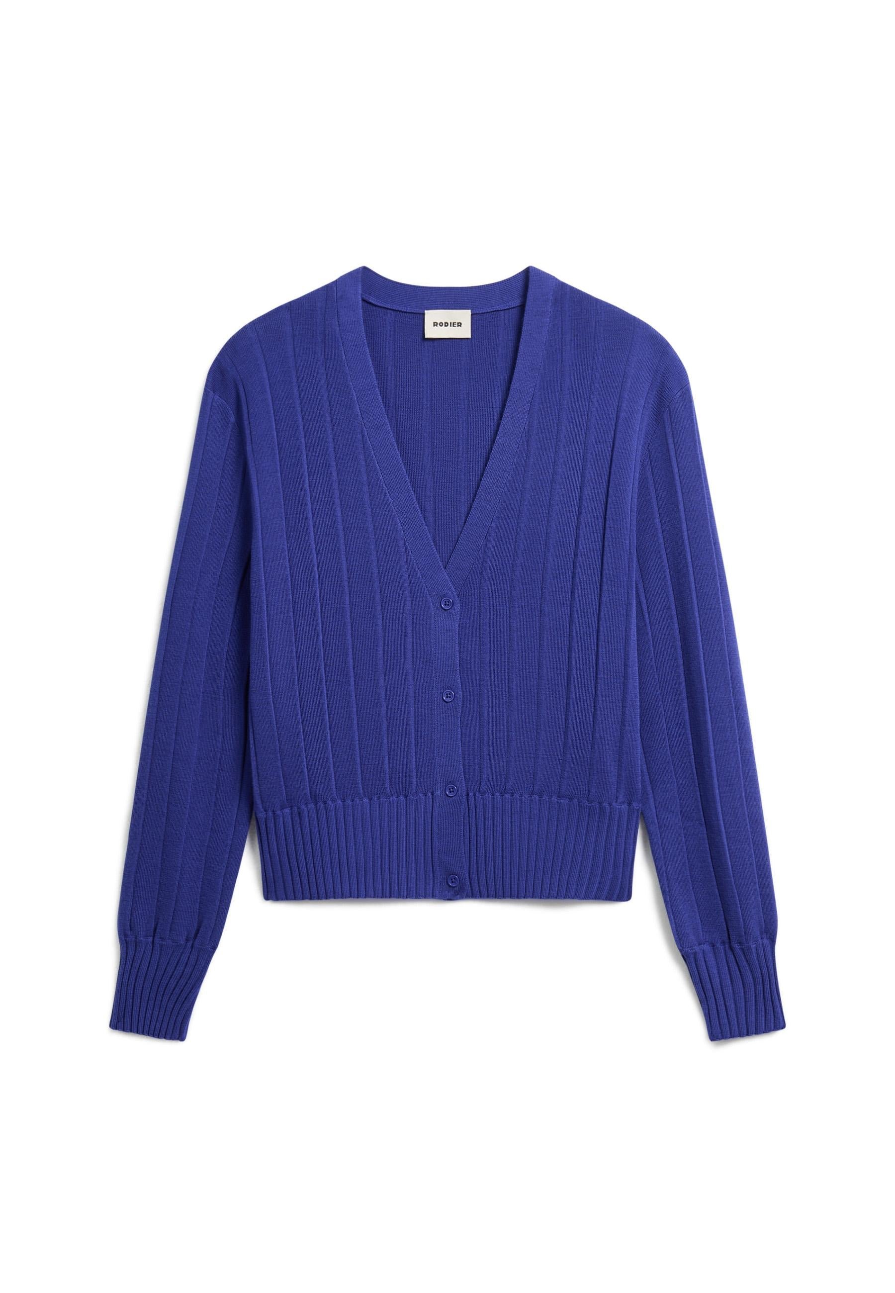 Bulgarie merino wool short cardigan RODIER Blue