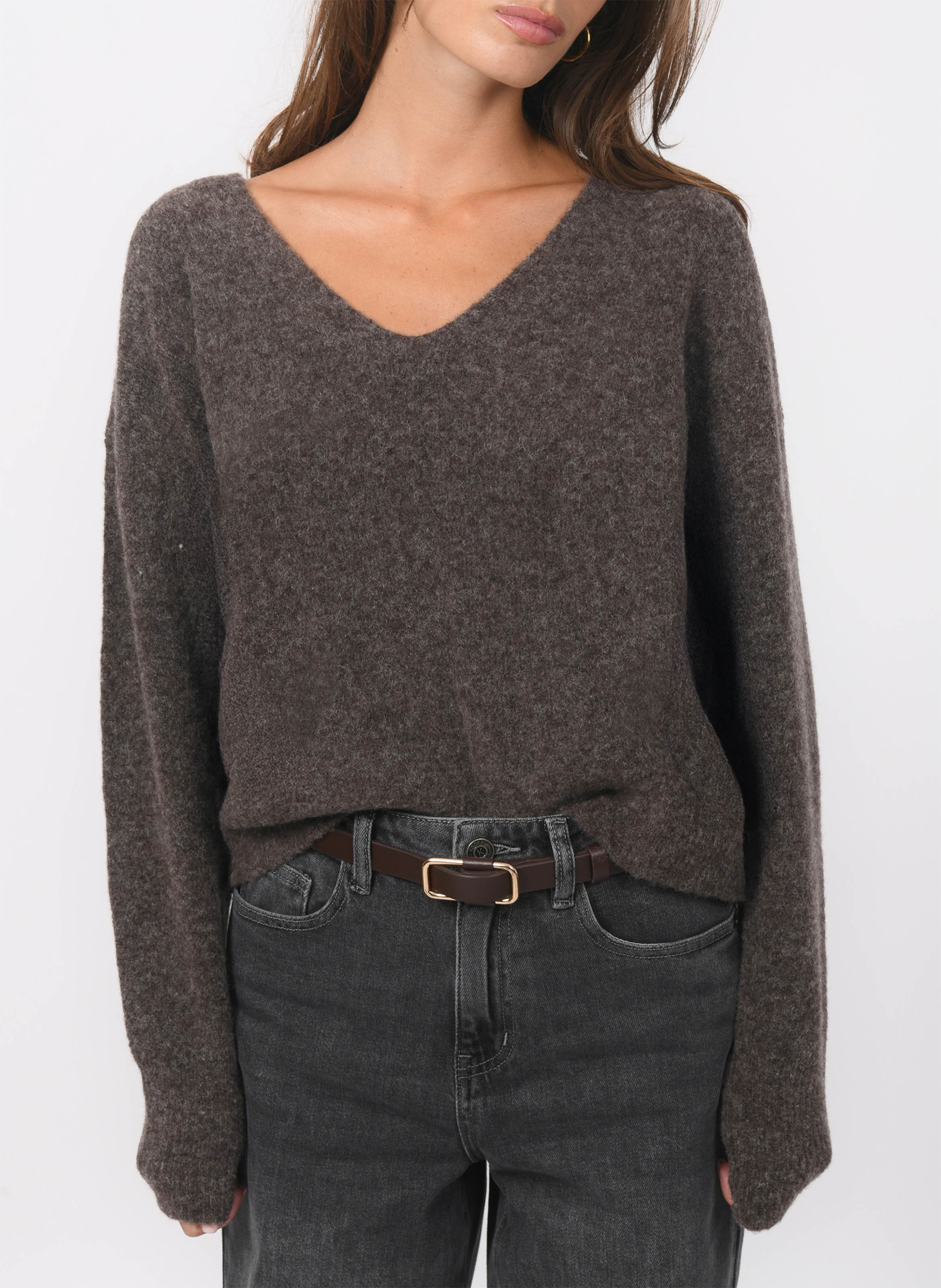 Blossom - Pullover aus Wollmix mit V-Ausschnitt KOOKAI Braun