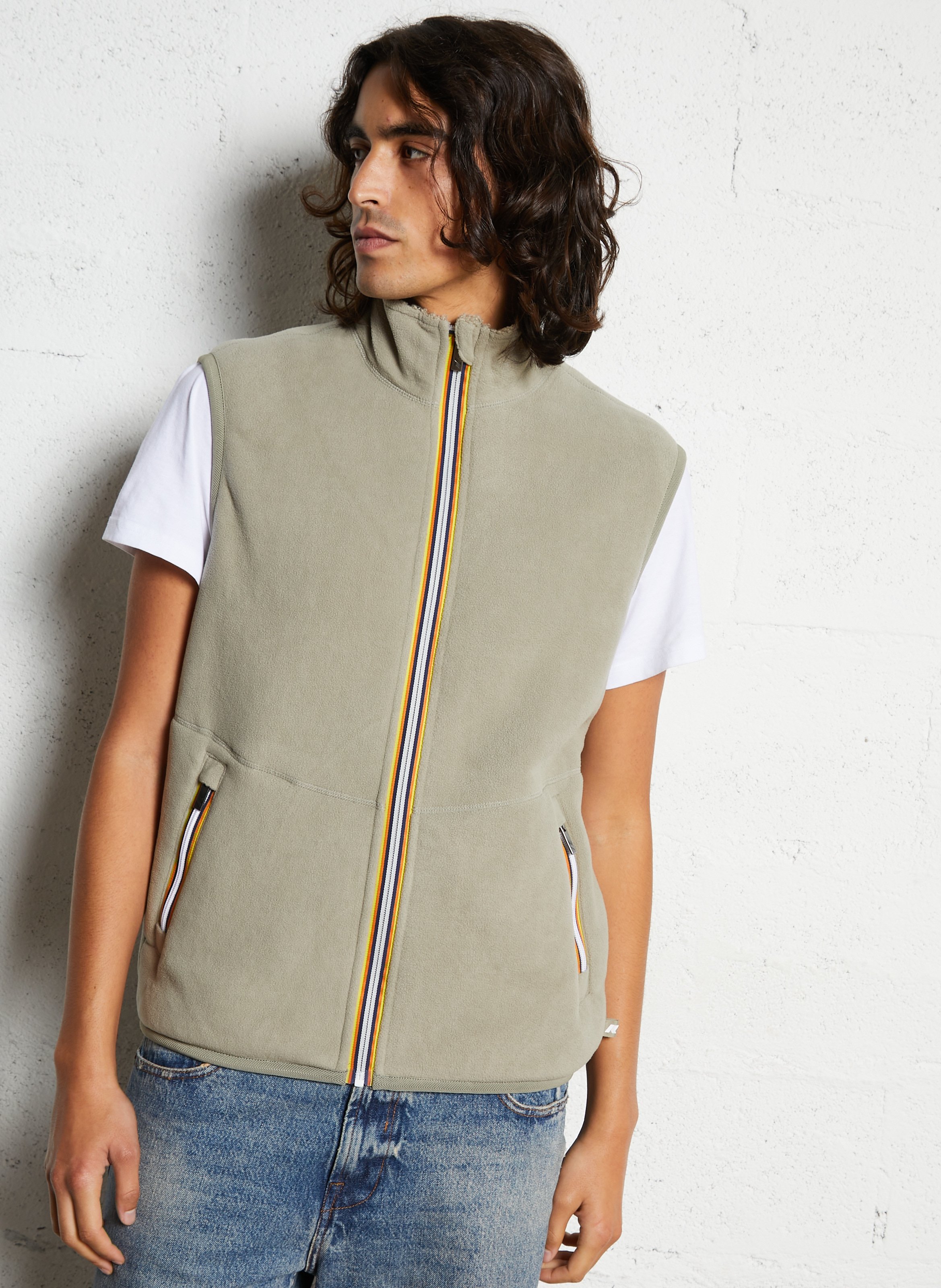 Gilet droit en sherpa K-WAY Vert