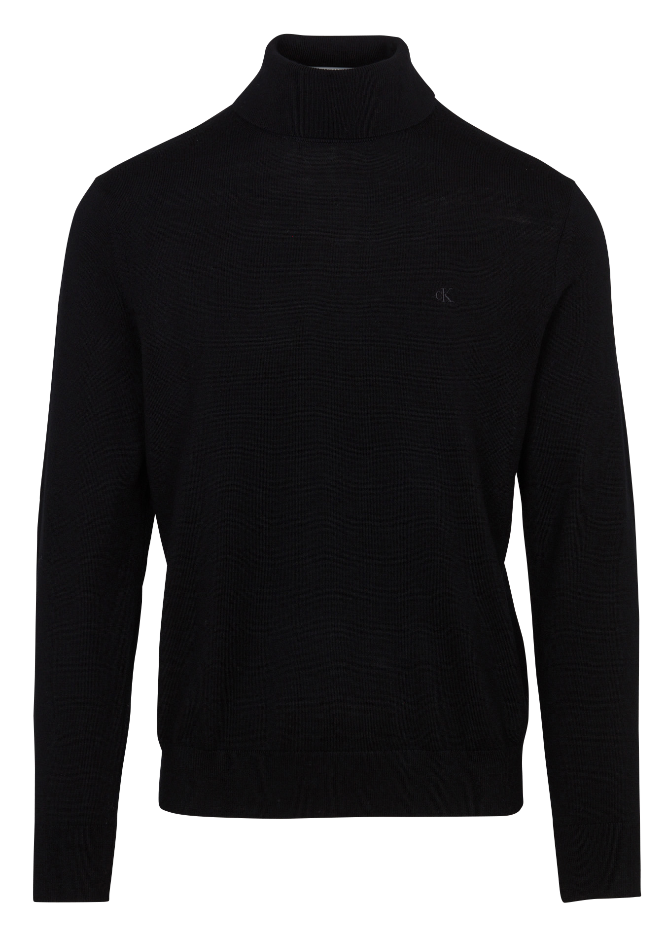 Pull col roulé uni en laine CALVIN KLEIN Noir