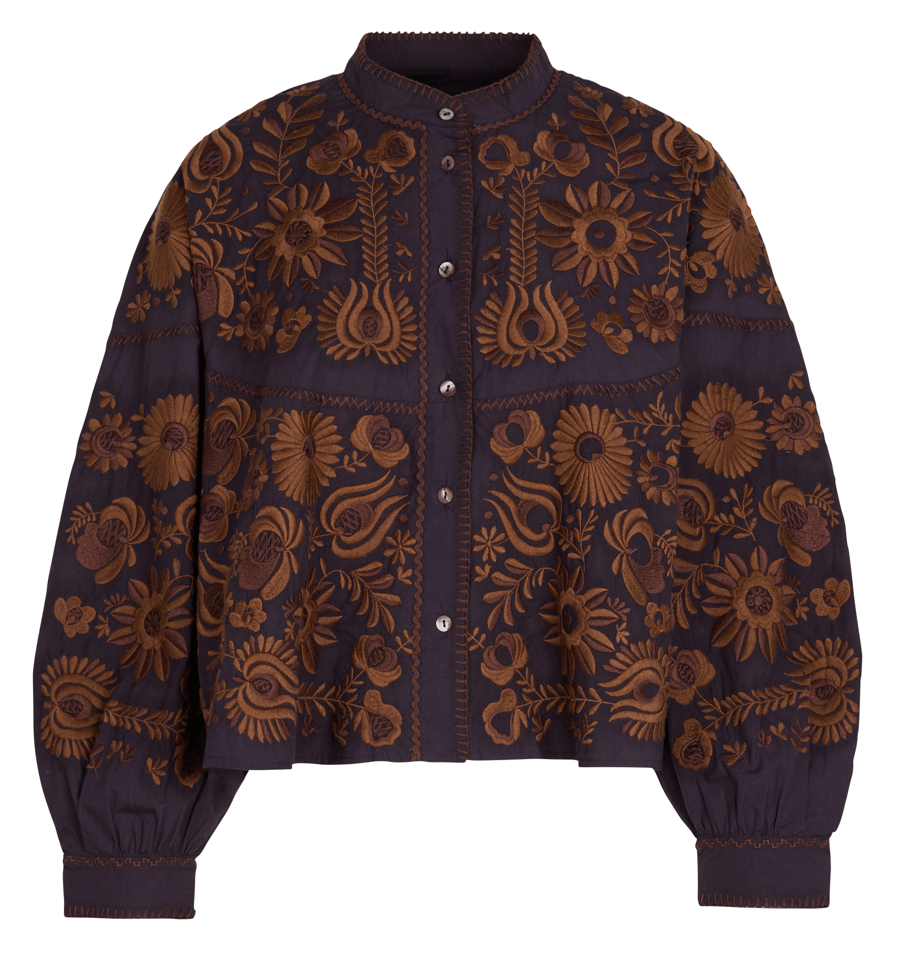 Chemise col rond en coton  ANTIK BATIK Bleu