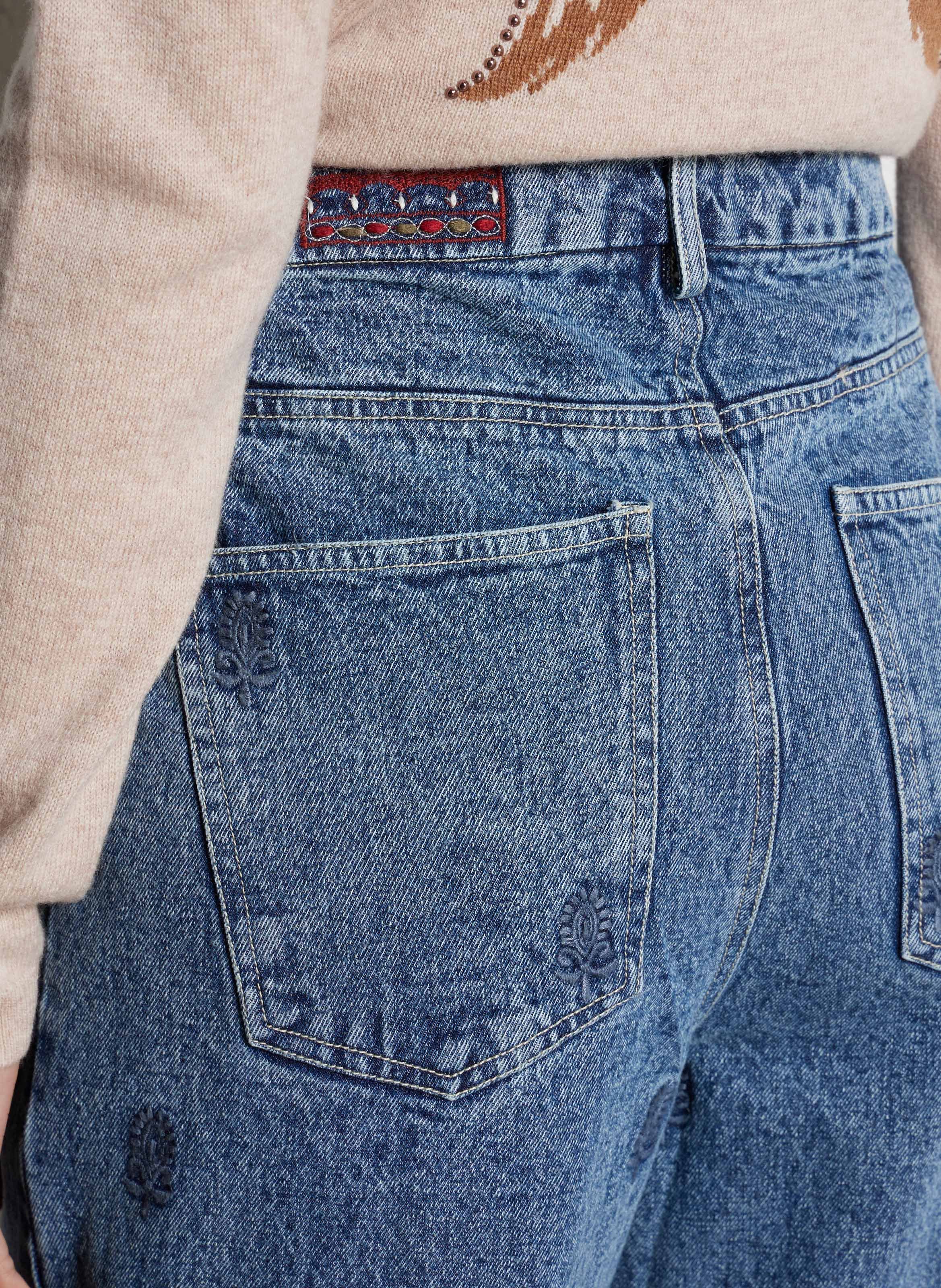 Jean large taille haute en coton  MAISON HOTEL Bleu