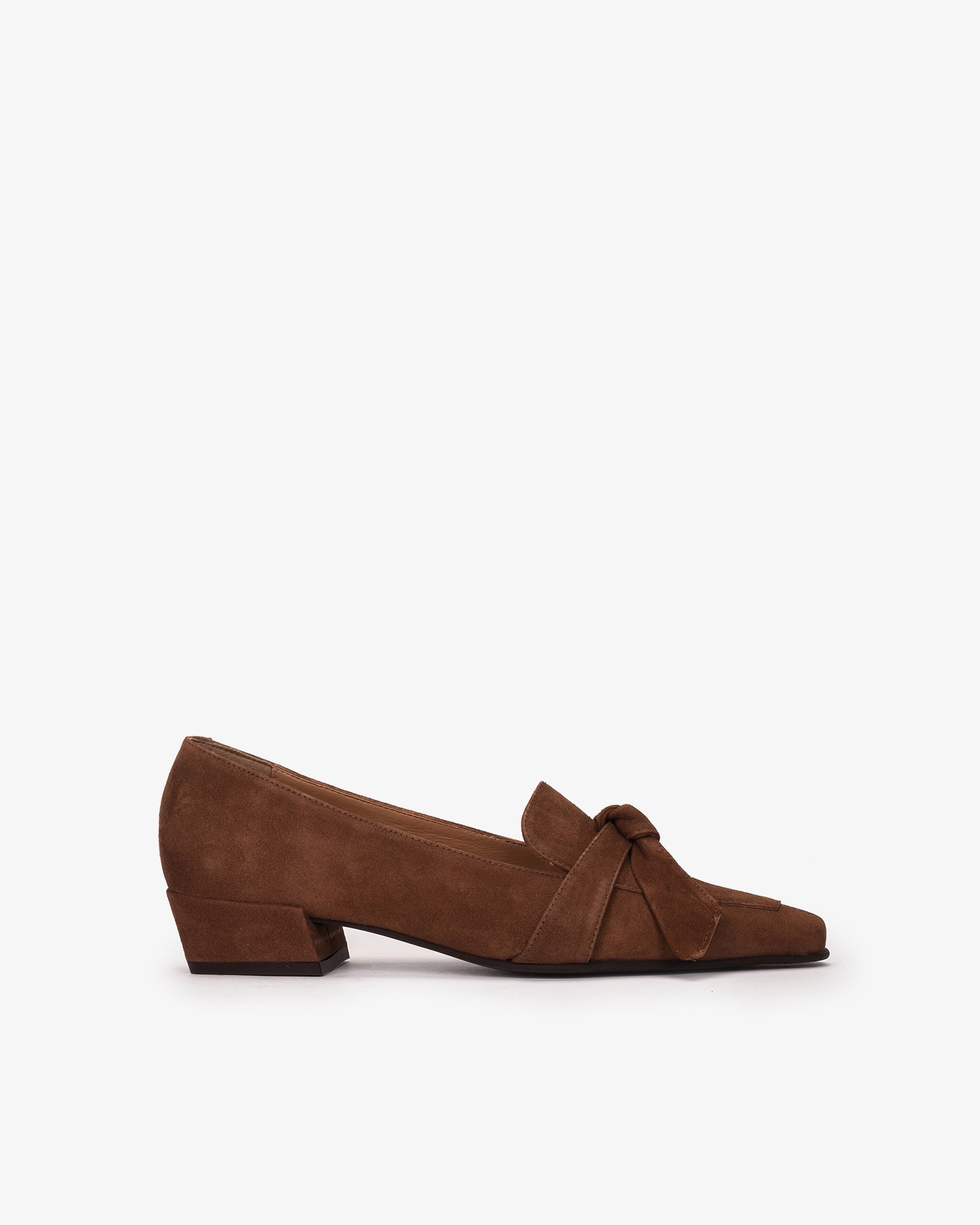 Brown suede pumps with bow PEDRO MIRALLES Brown