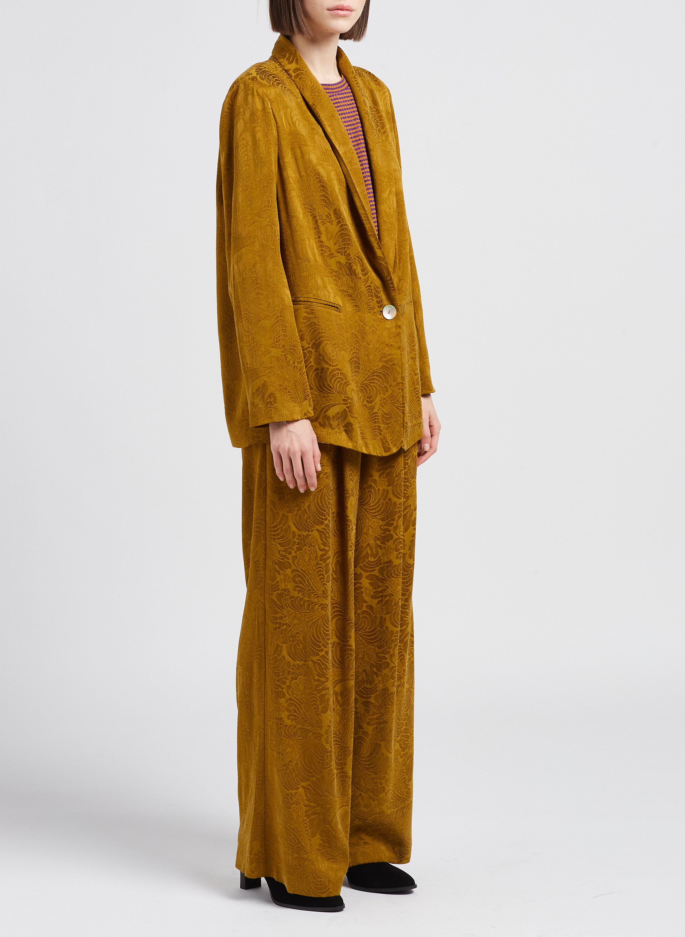 Veste col châle en jacquard MOMONI Marron