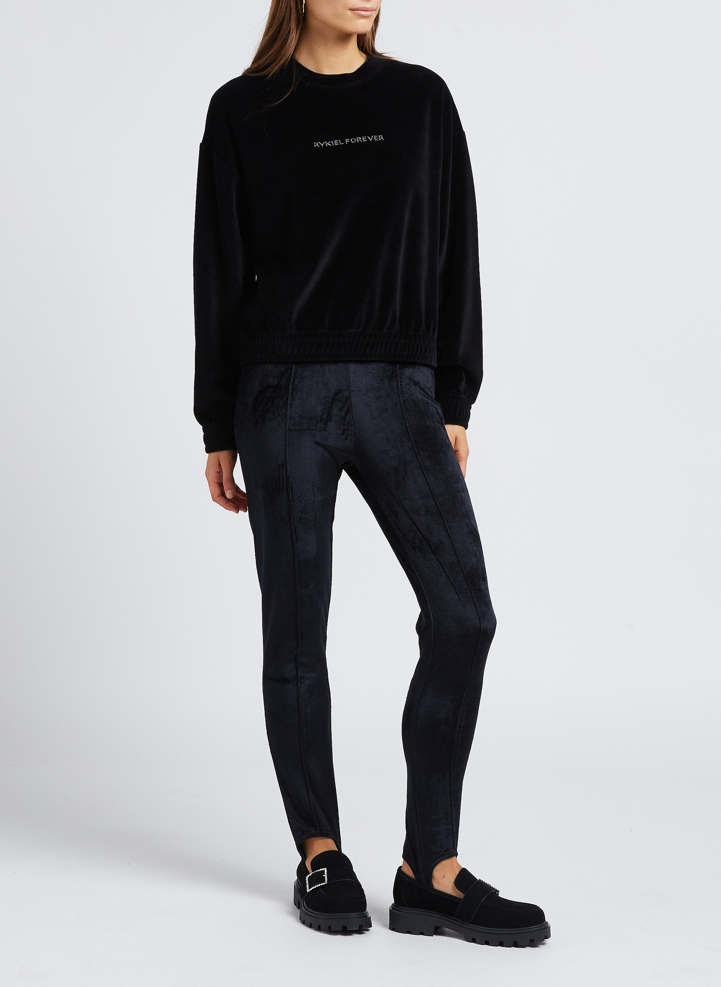 Round-neck cotton-blend sweatshirt SONIA RYKIEL Black