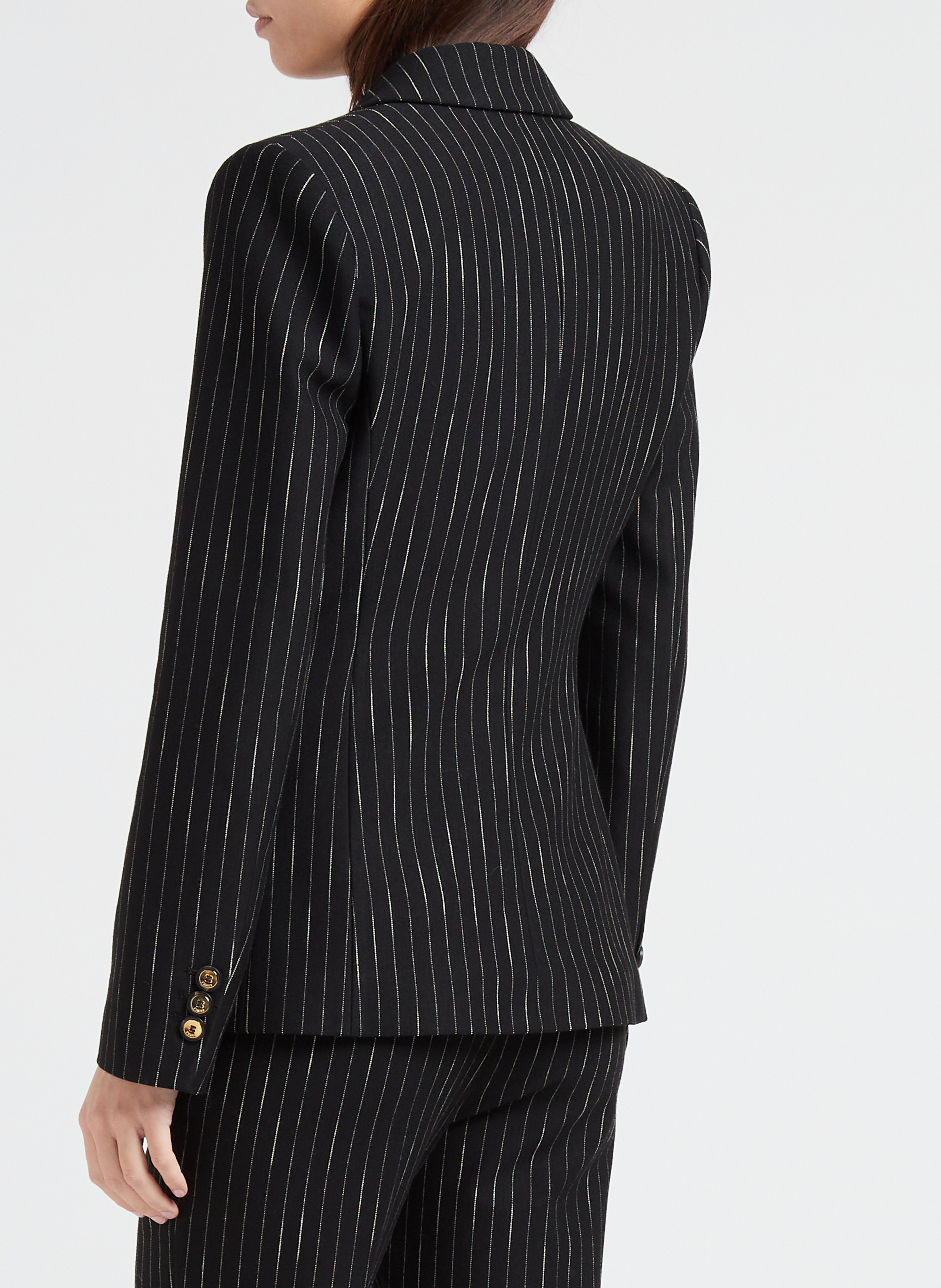 Getailleerde blazer met strepen PINKO Zwart