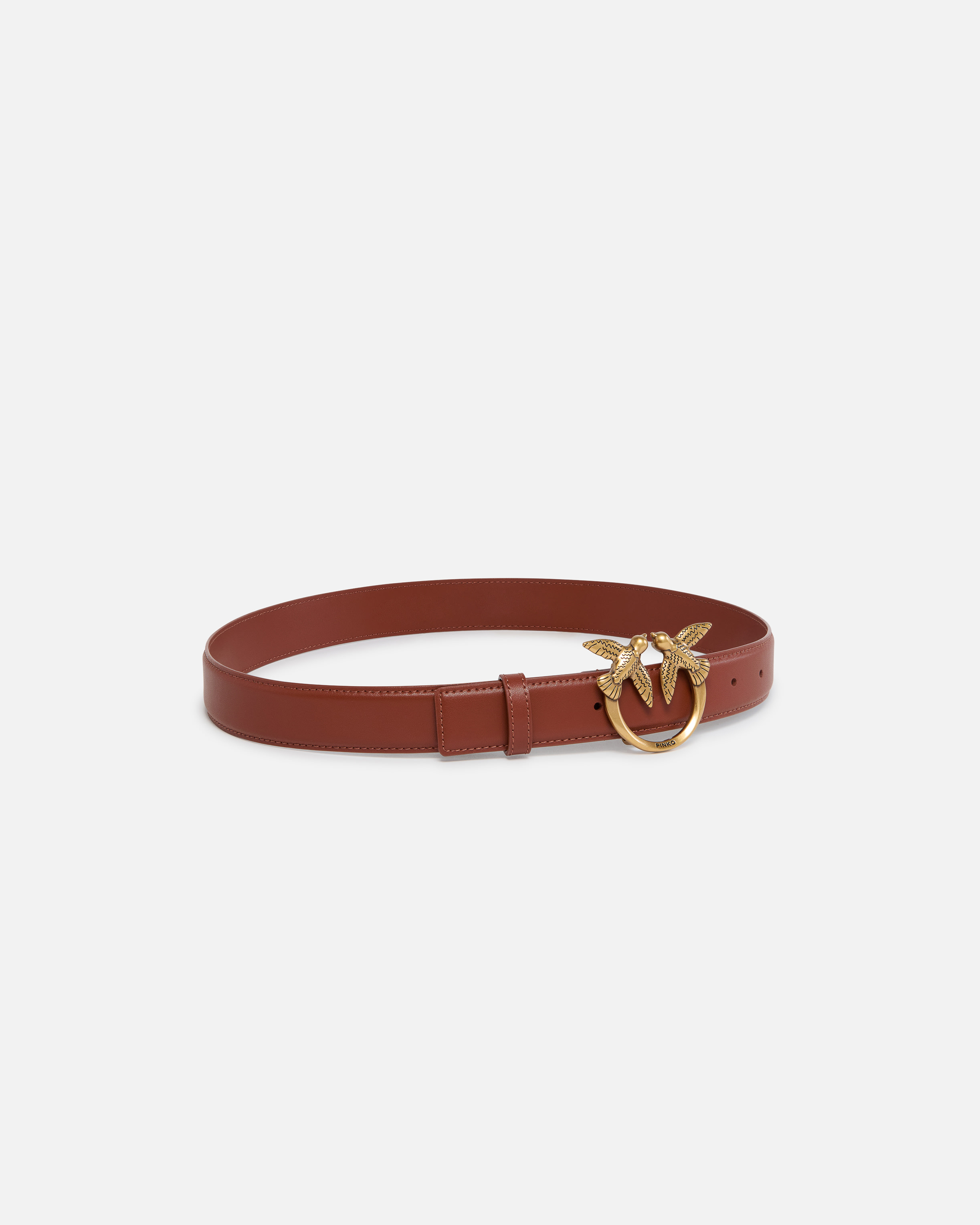 Ceinture love birds en cuir 3cm PINKO Doré