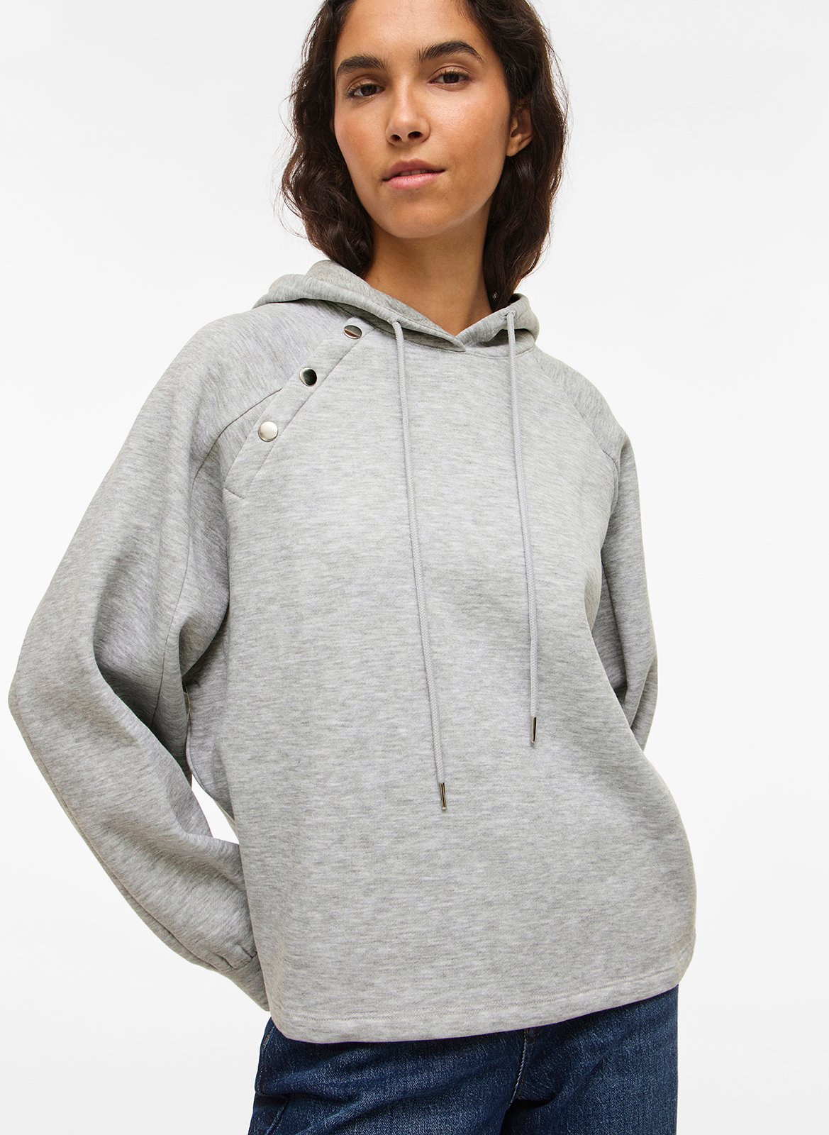 Weites Kapuzensweatshirt uni VILA Grau