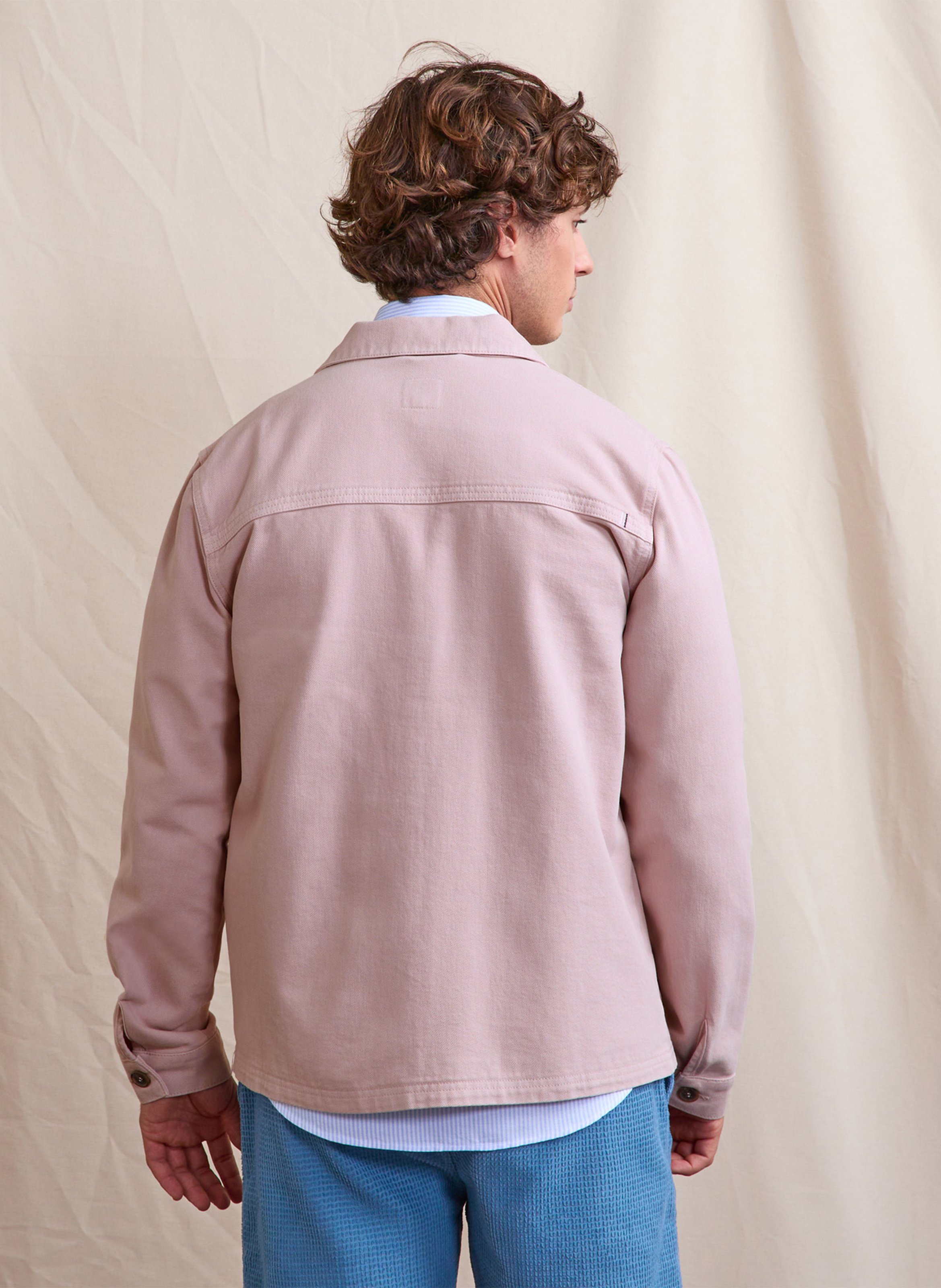 Weite Jacke mit klassischem Kragen aus Baumwollcanvas FAGUO Rosa