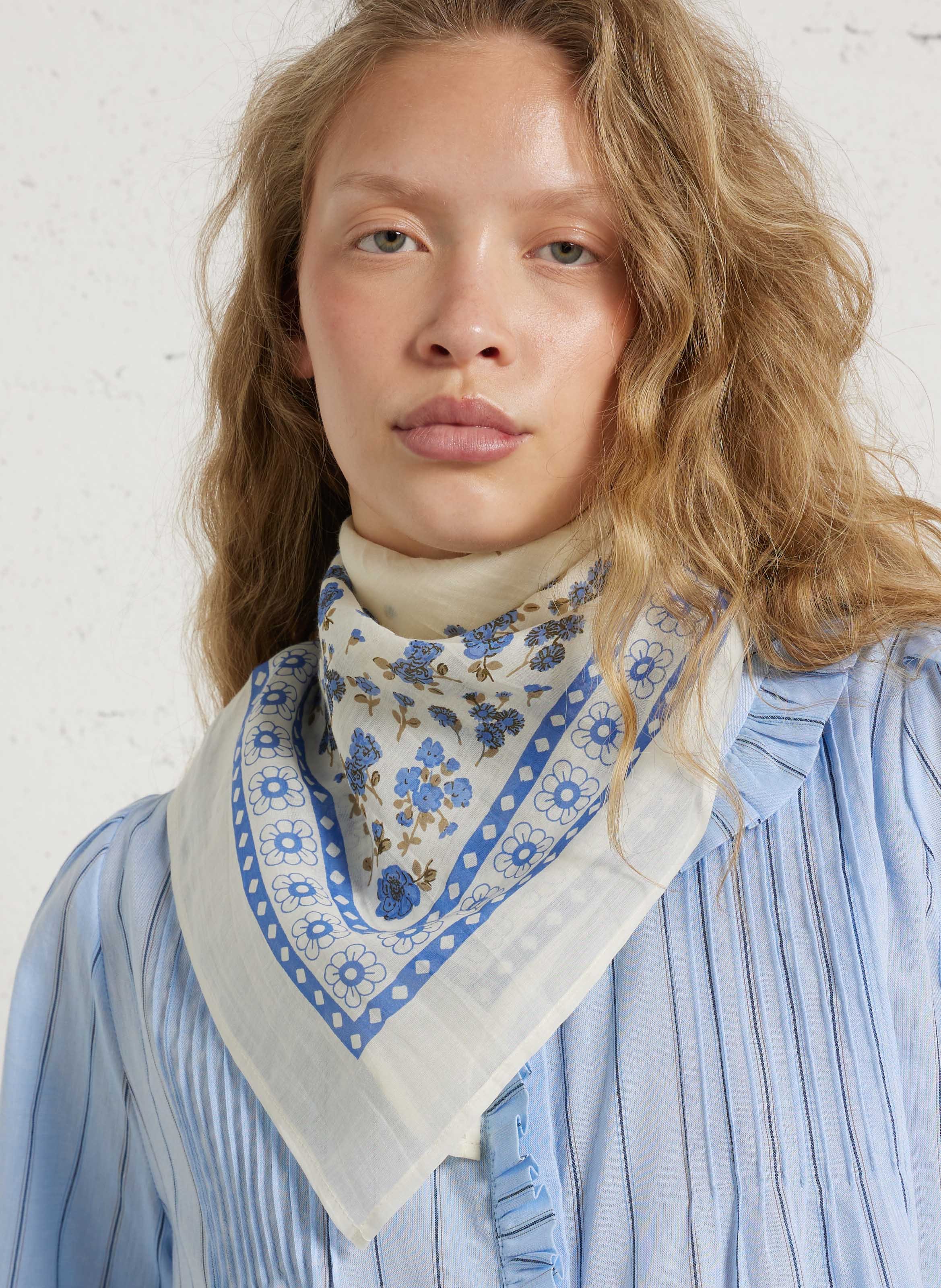 Opyntale - Foulard aus Baumwoll-Mix EMILE ET IDA Blau