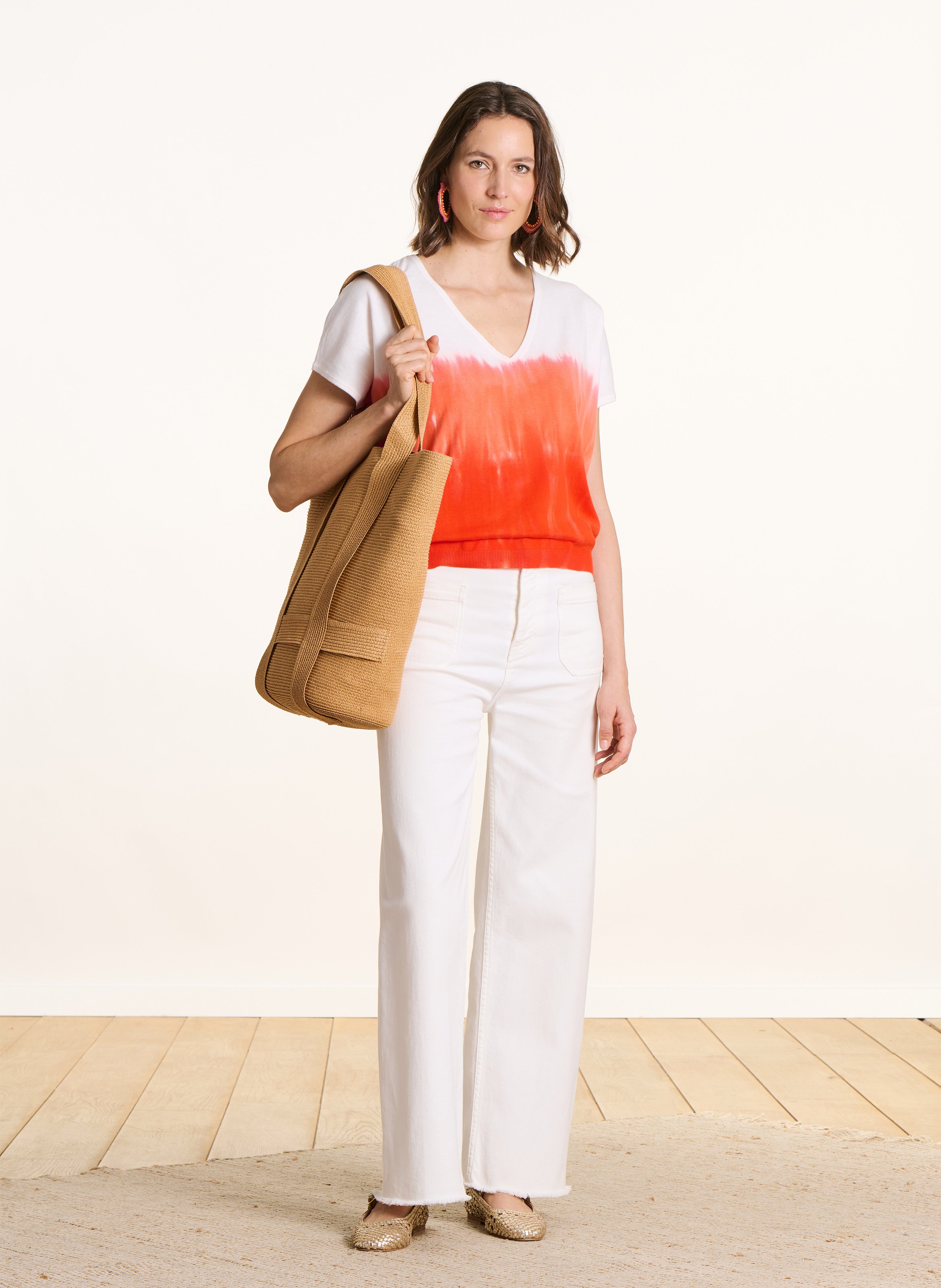 Round neck tie-dye T-shirt LA FEE MARABOUTEE Pink