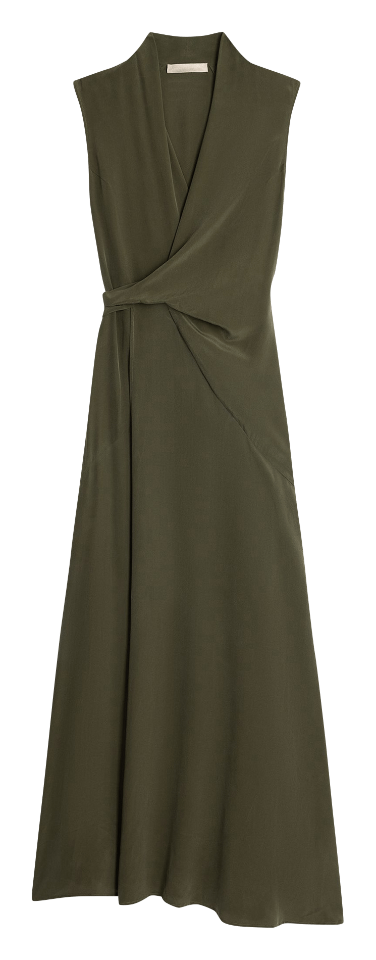 Robe longue portefeuille sans manches en soie VANESSA BRUNO Vert