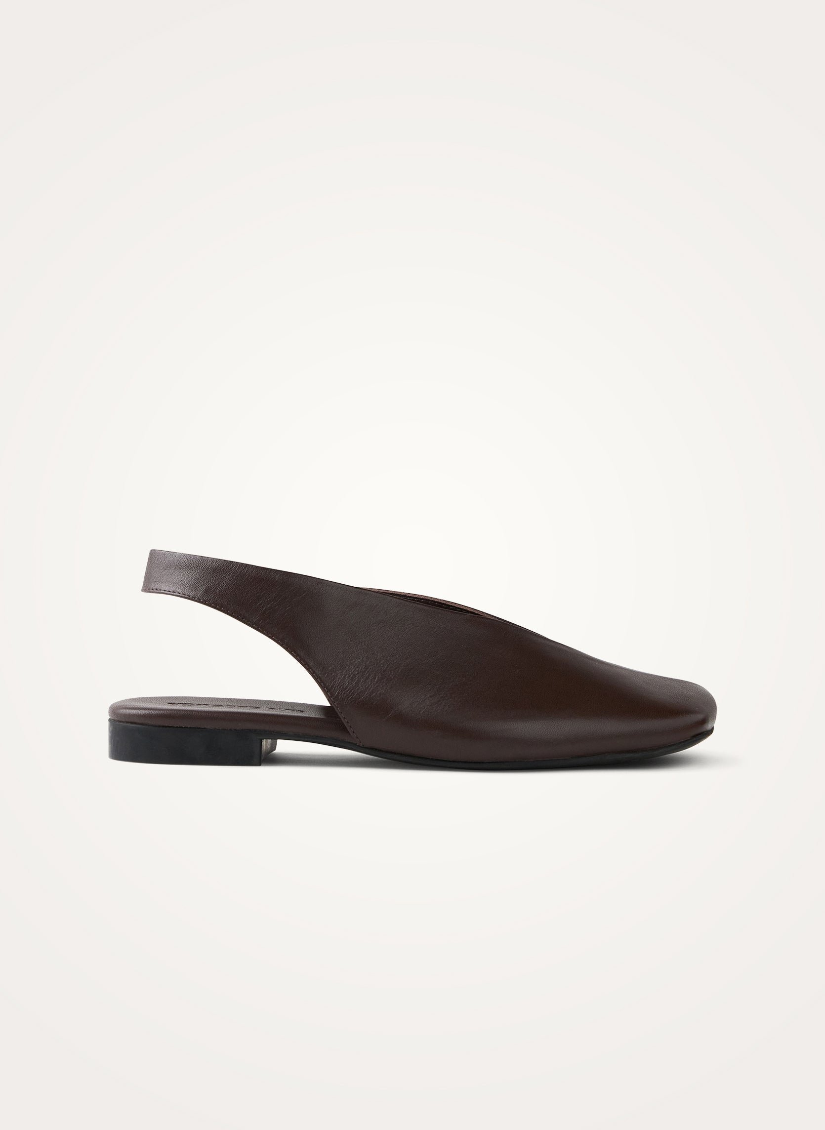 Square-toe slingback ballet flats VANESSA WU Brown