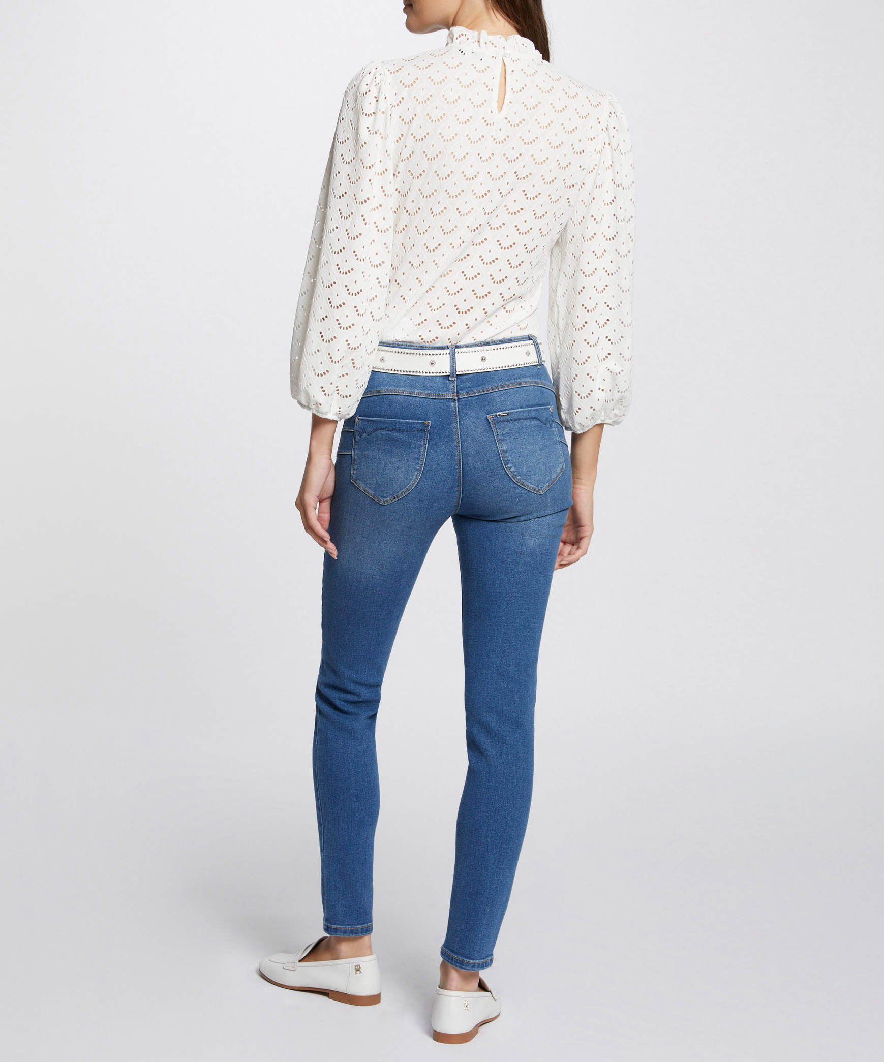 Raw-Denim-Jeans aus Baumwoll-Mix, Slim Fit MORGAN Blau
