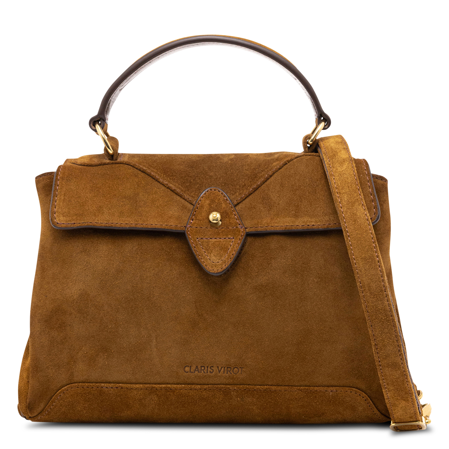 Umhängetasche aus Veloursleder CLARIS VIROT Khaki