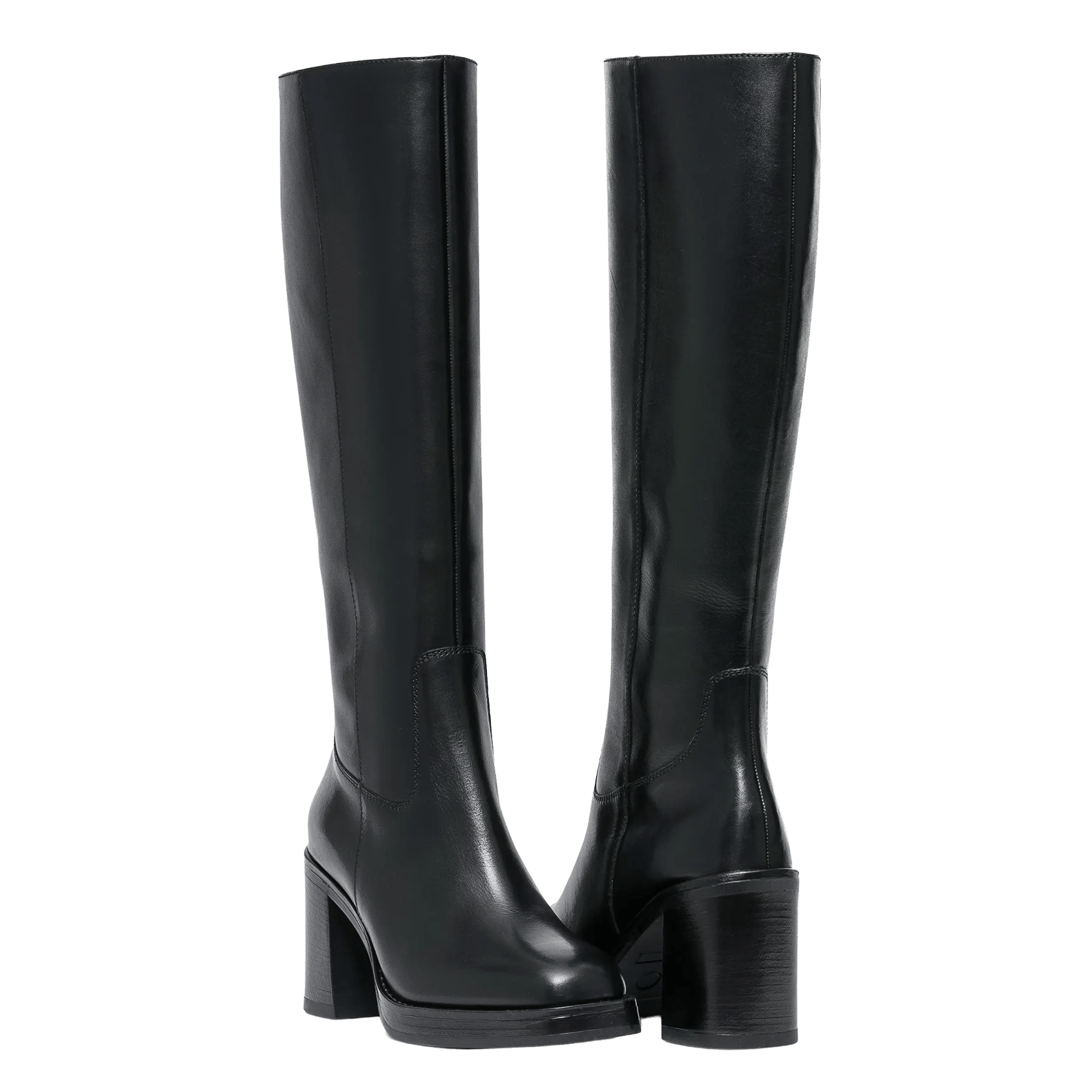 High-top heeled leather boots BOCAGE Black