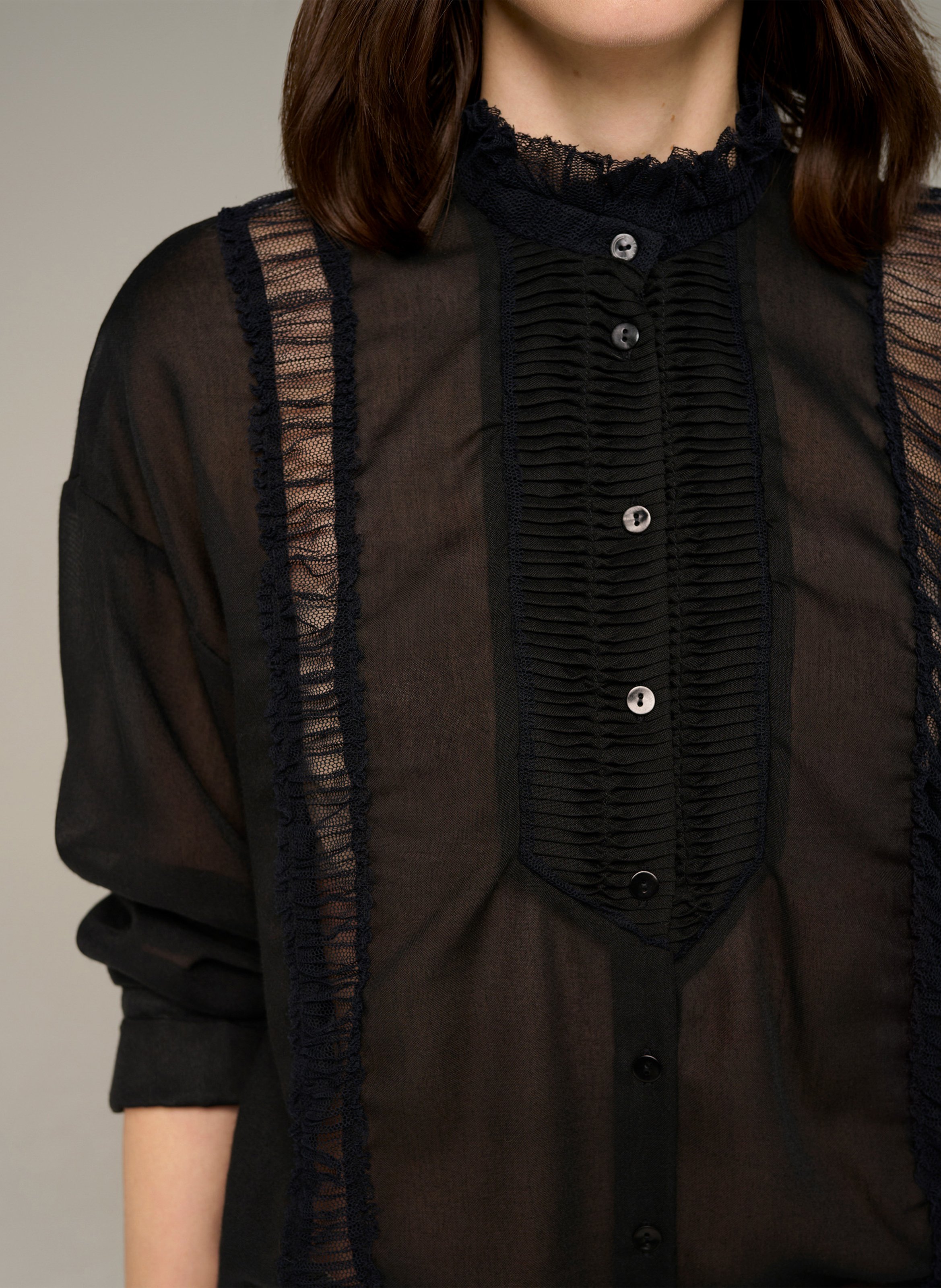 Loose blouse with draped detail COTELAC Black