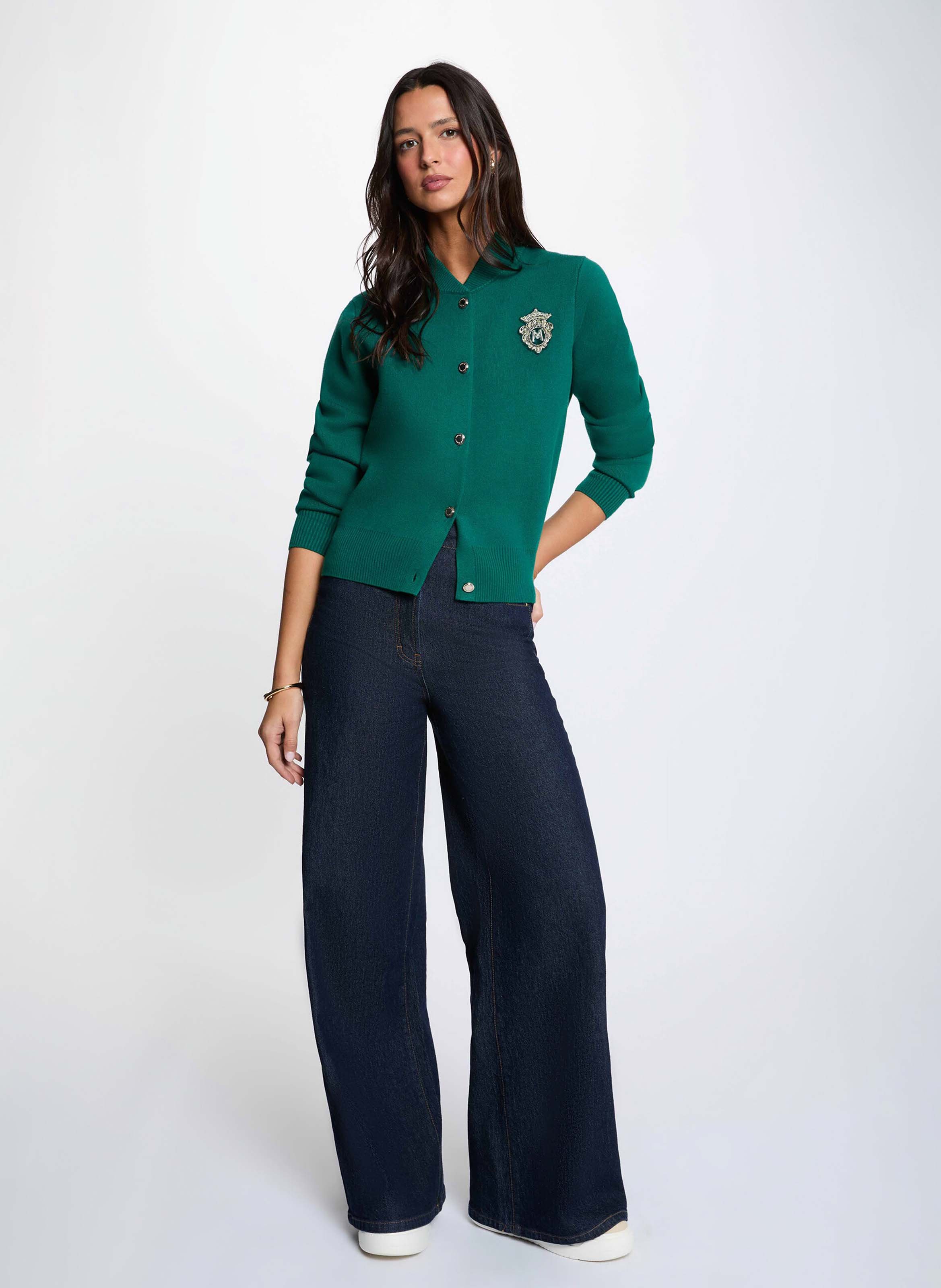 Teddy kraag vest MORGAN Groen