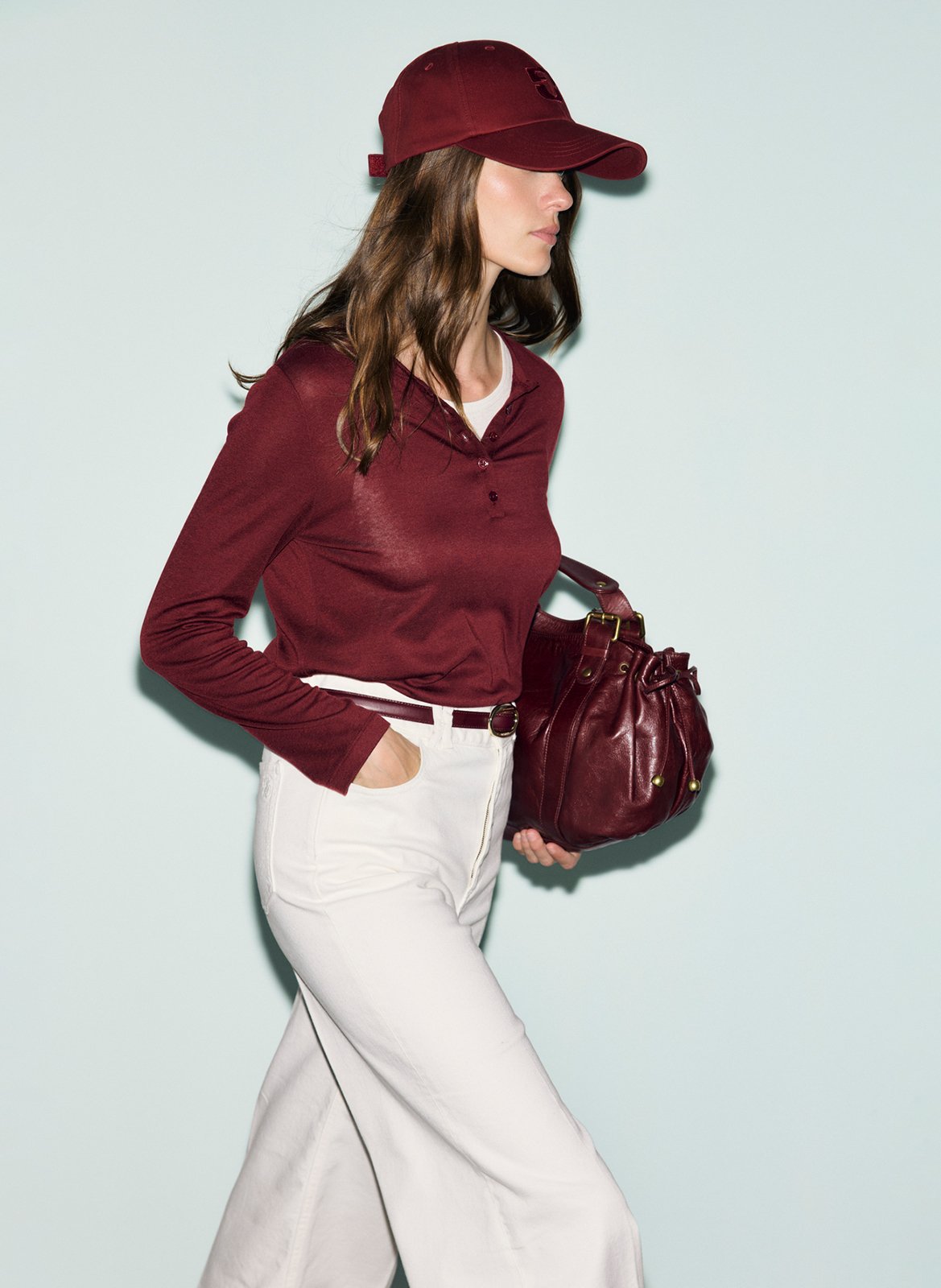 T-shirt droit col rond superposé | Rouge GERARD DAREL Femme