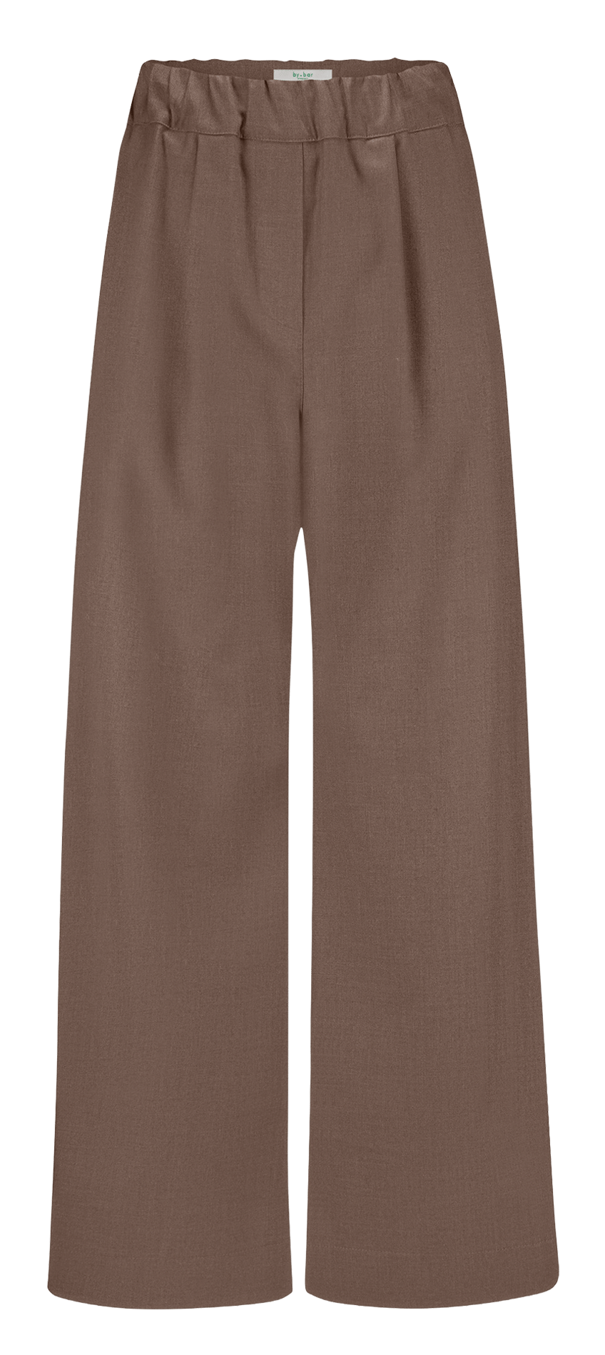 Pantalon large uni taille haute BY BAR Marron