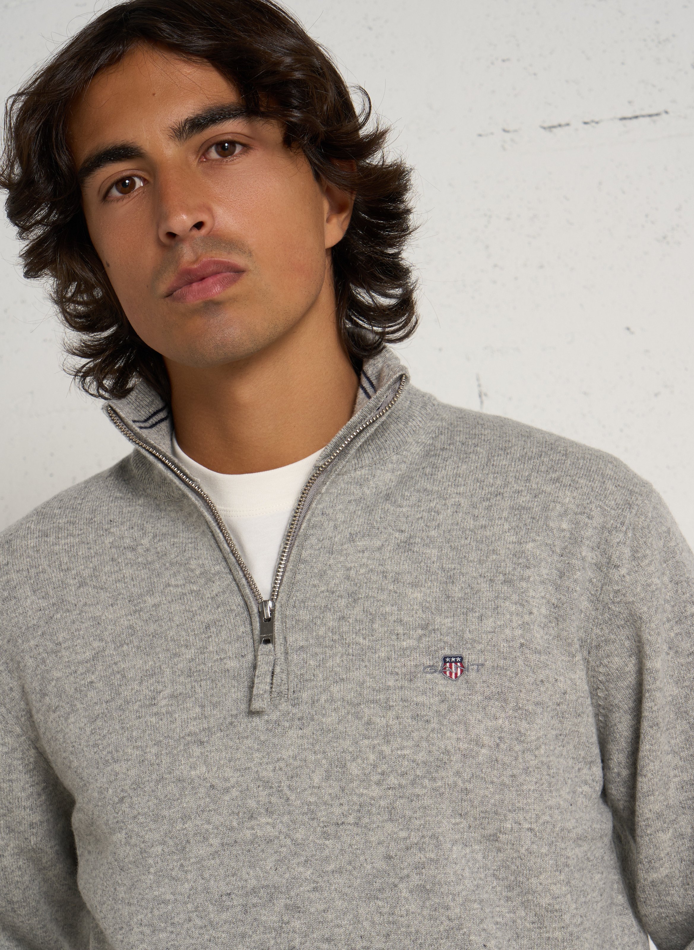 Wollpullover mit Polokragen GANT Grau
