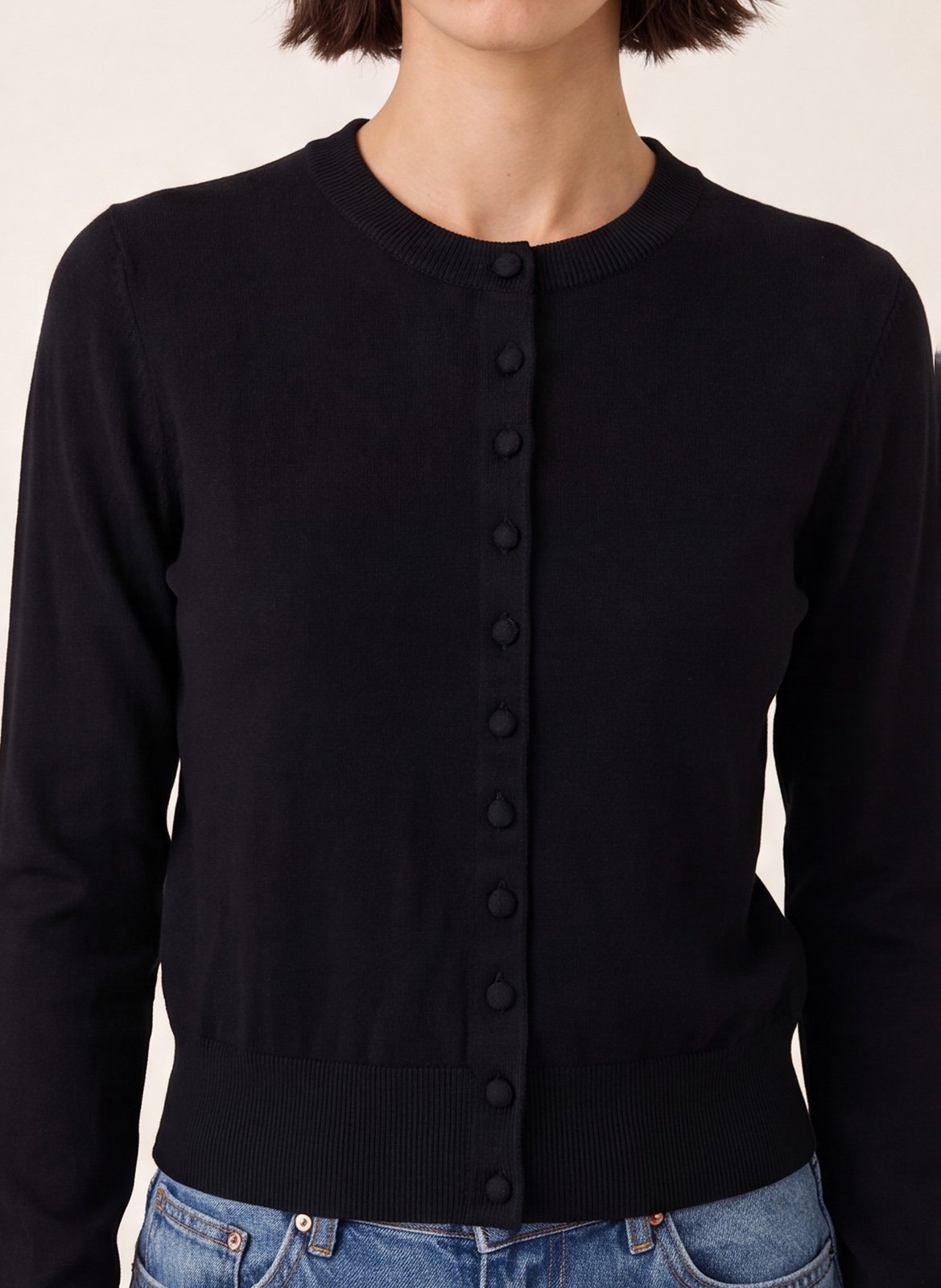 Rechte cardigan met ronde hals KOOKAI Zwart