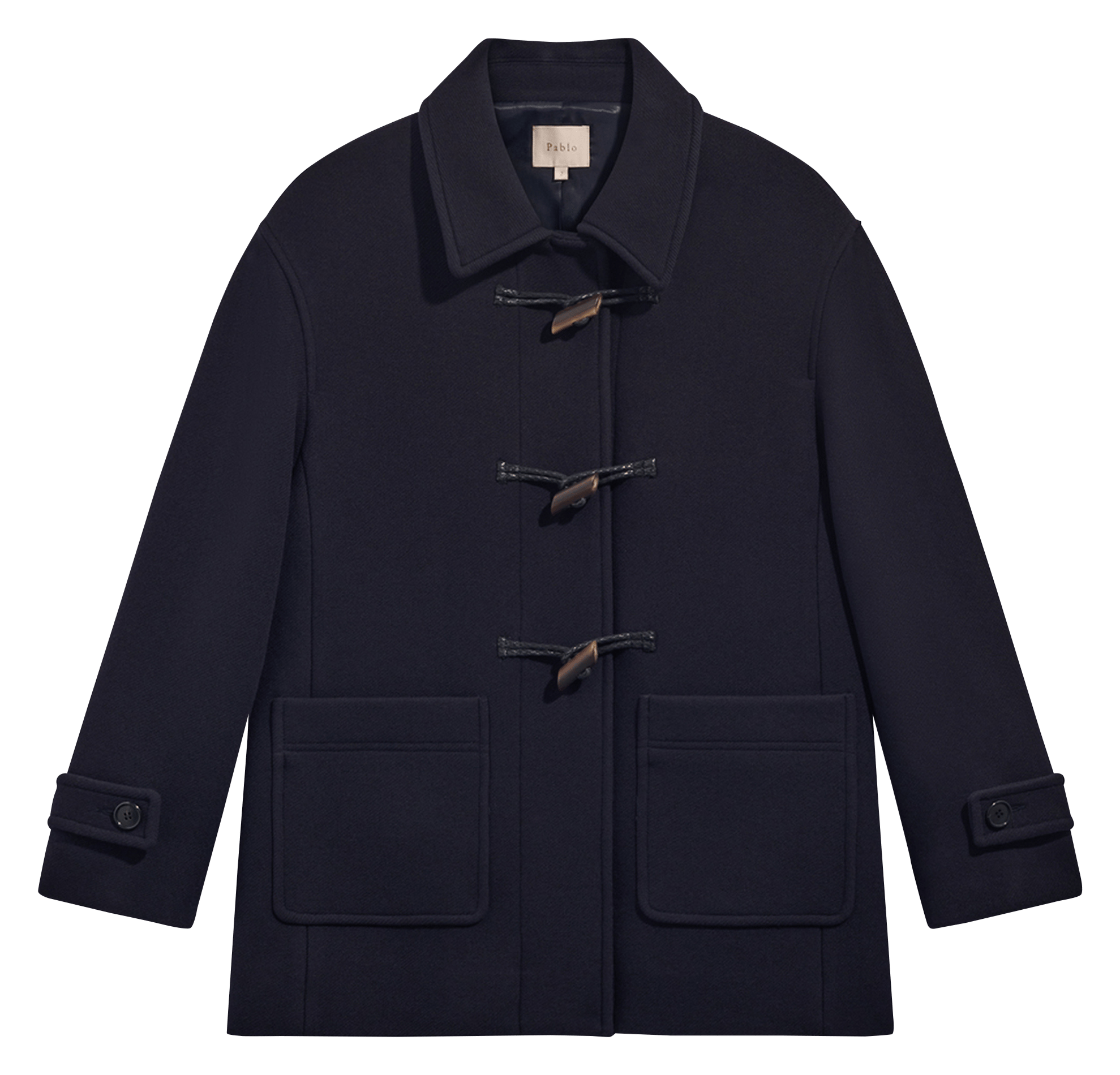 Manteau col classique en laine mélangée PABLO Bleu