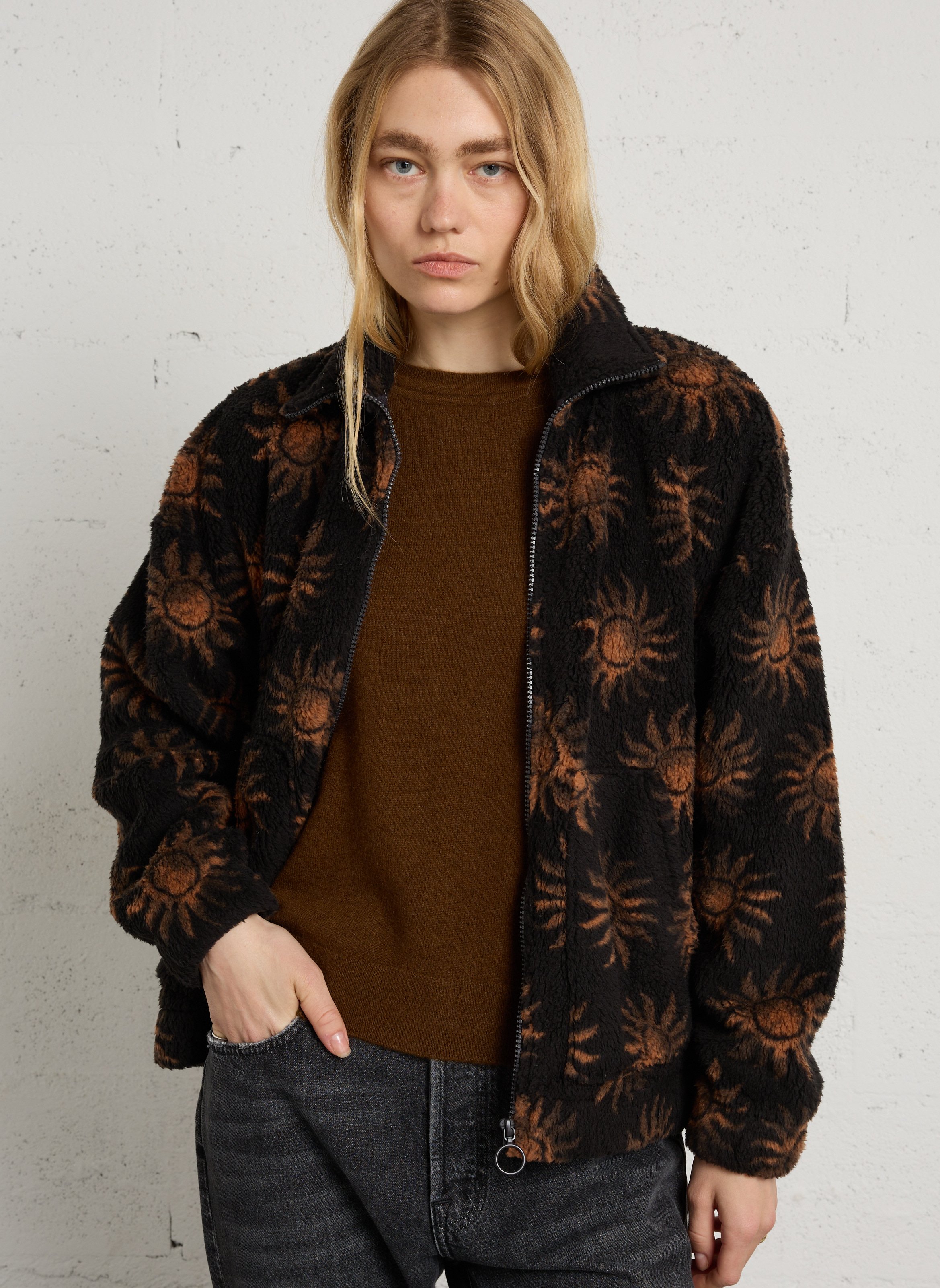 Polaire zippée col montant à motif BILLABONG Noir