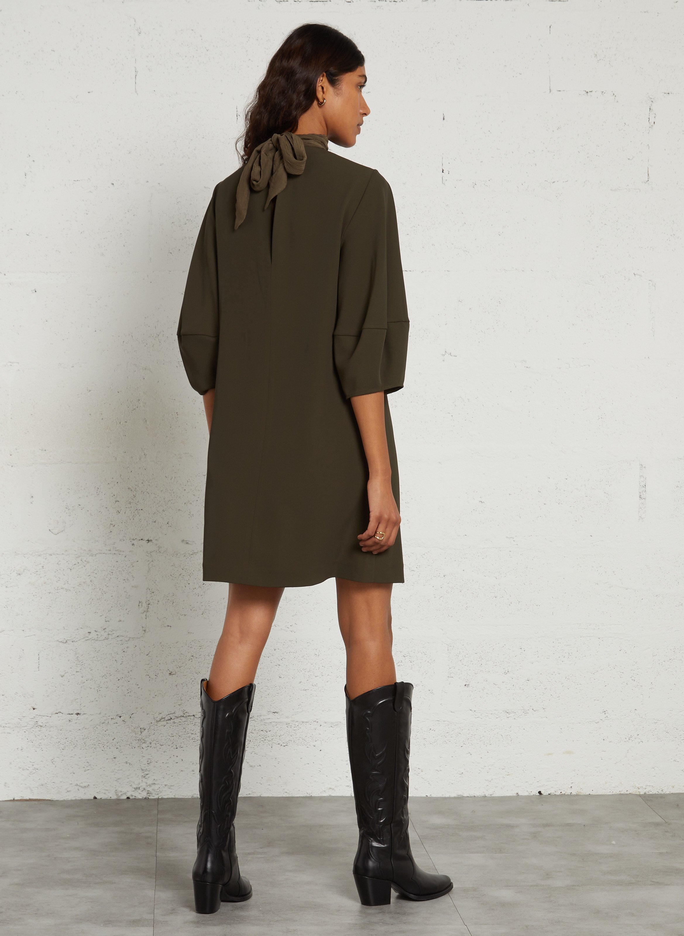 Robe courte et droite manches 3/4 IMPERIAL Vert