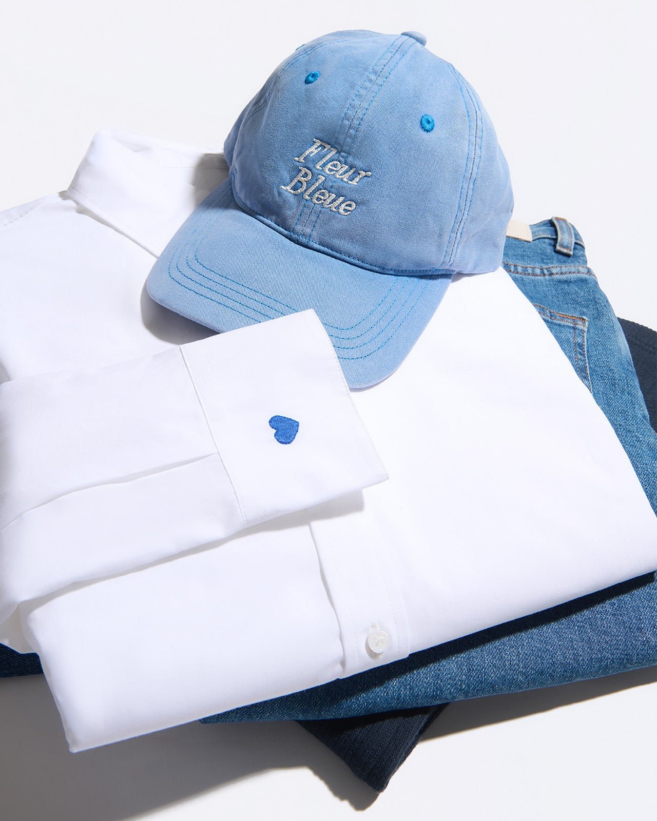 Embroidered Blue Flower Cap EMOI EMOI Blue