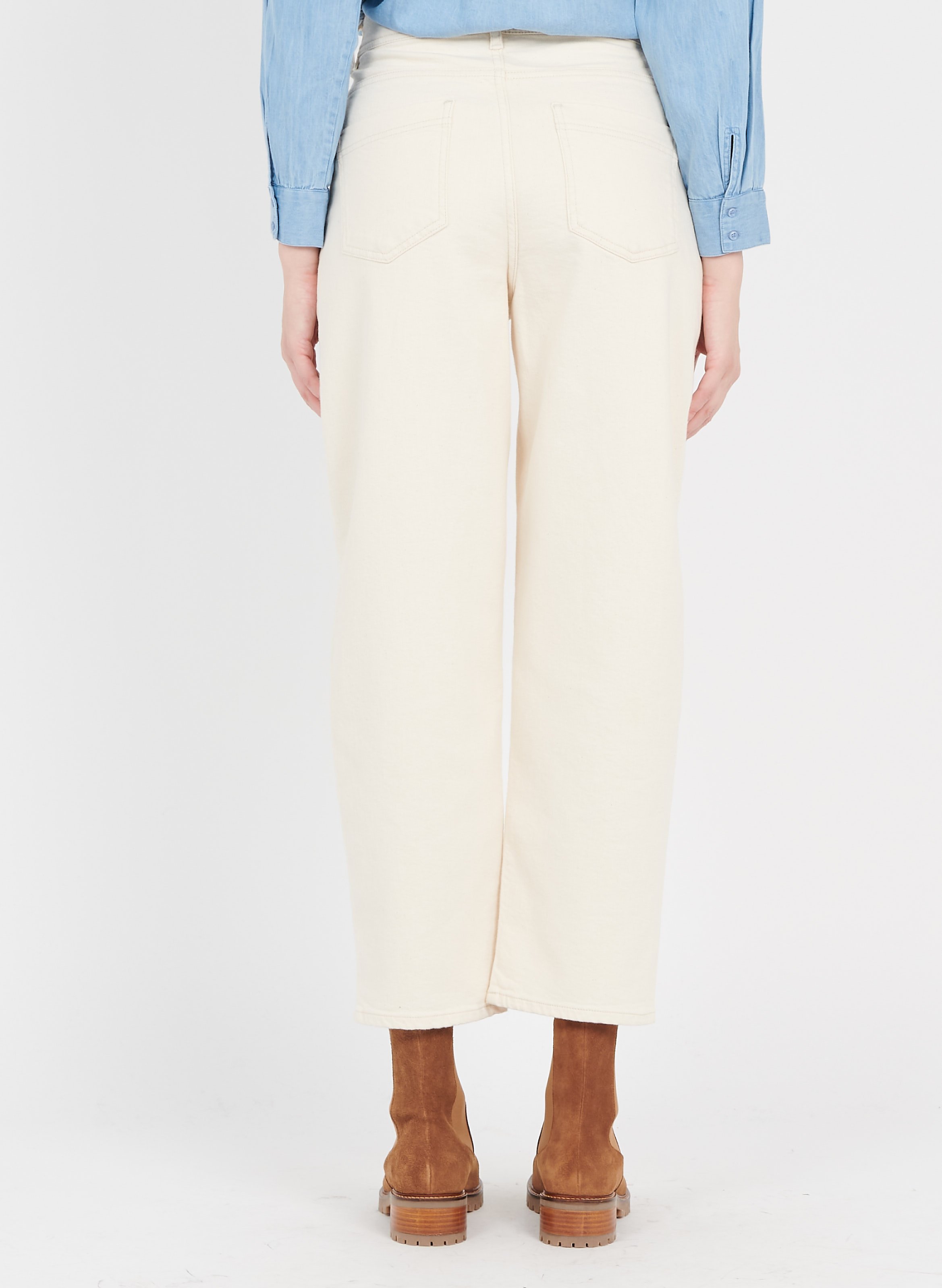 Cotton mom jeans SESSUN Beige